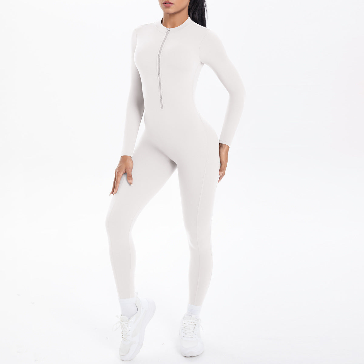 Long Sleeve Yoga Zipper One Piece  Shop One Place