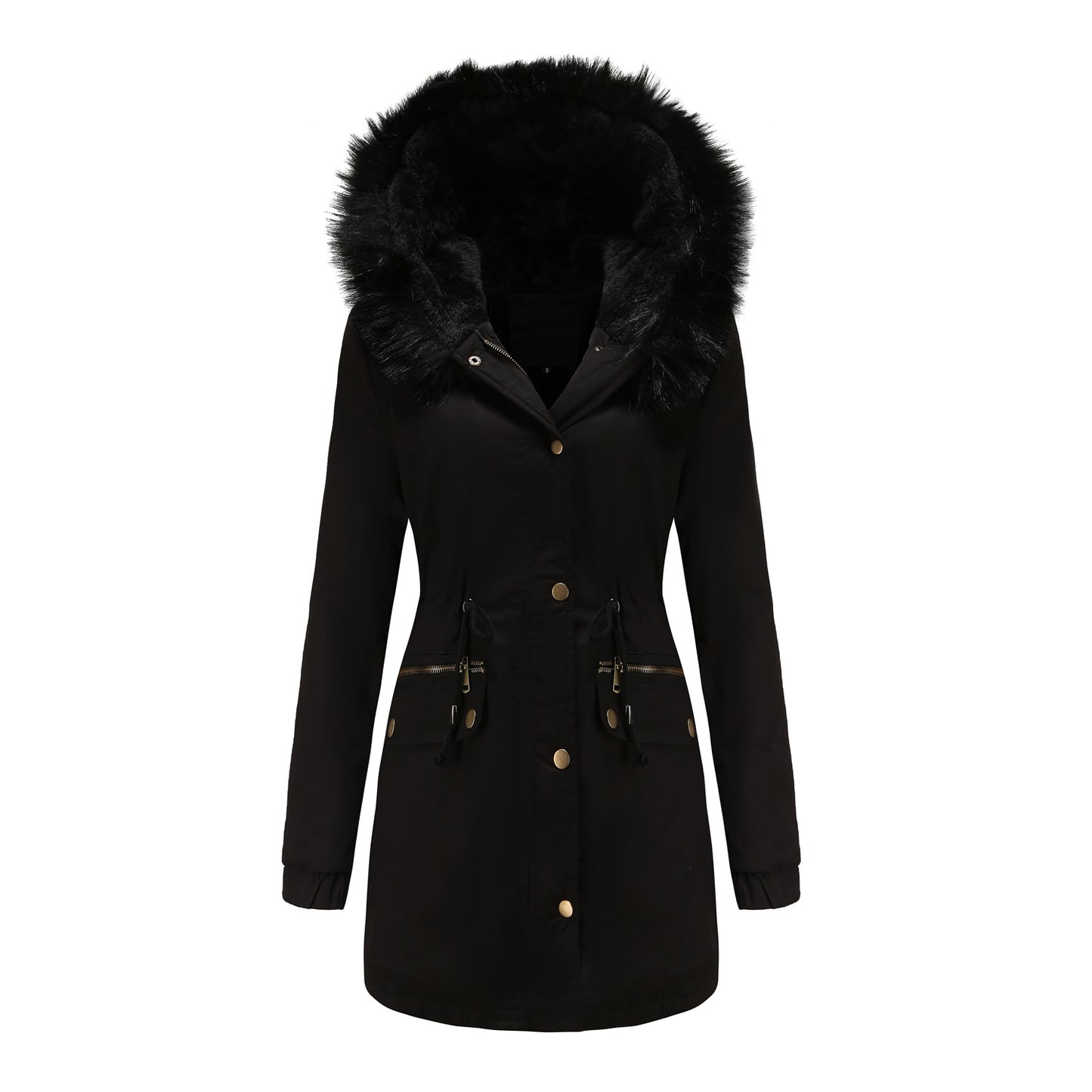 Women's Fleece-Lined Fur Collar Parka