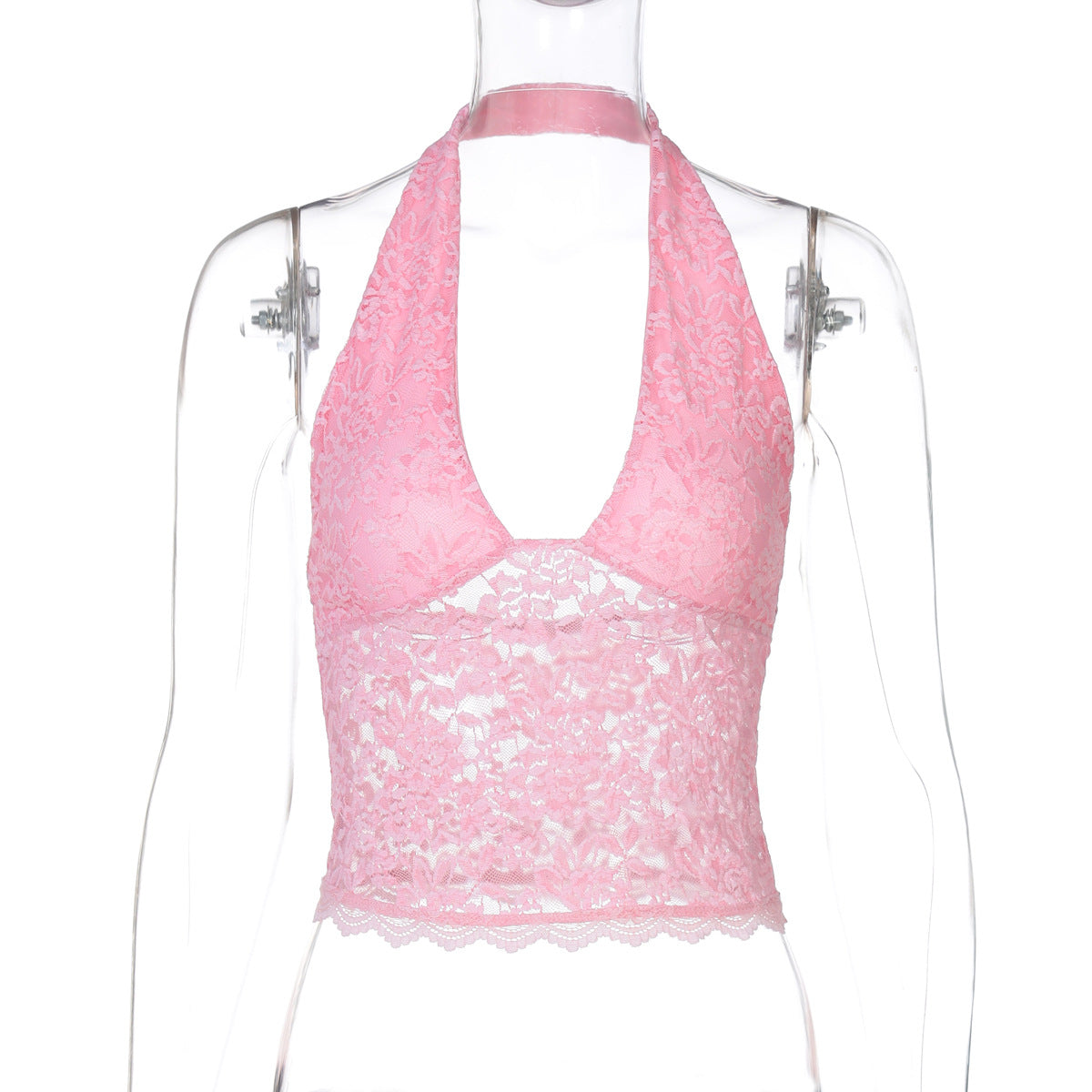Women's Lace Cutout Halter Vest – Slim Fit Sleeveless Top  Shop One Place