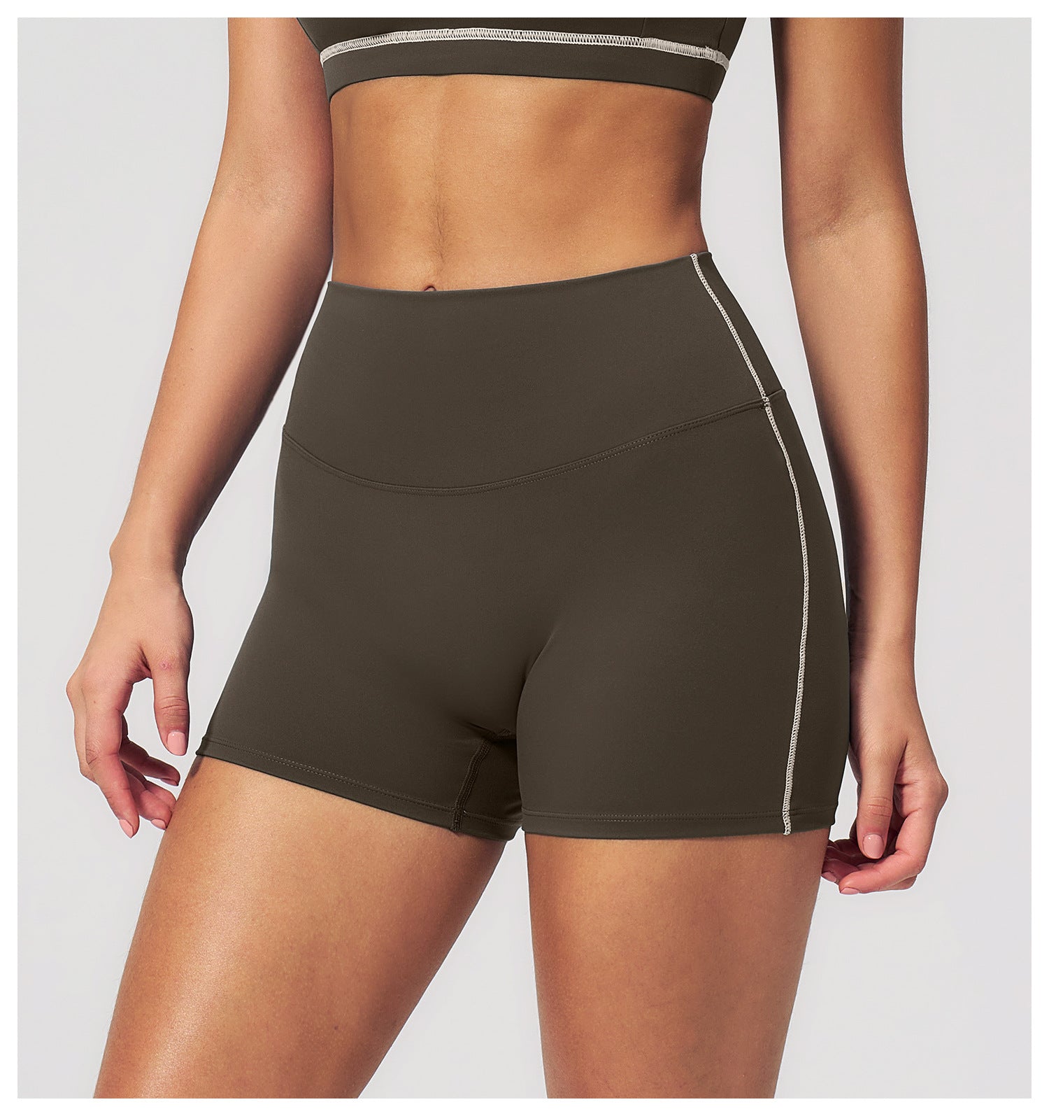 Sports Fitness Shorts Peach Hip Waist High Waist Stretch Tight Nude Feel Shorts Yoga Women  Shop One Place