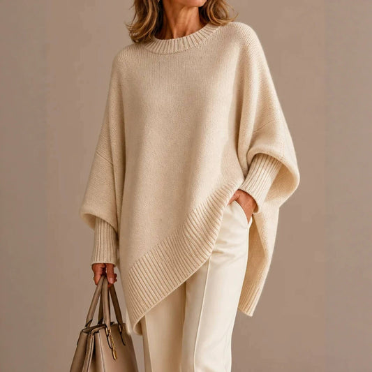 Women's Oversized Crew Neck Wool Blend Sweater