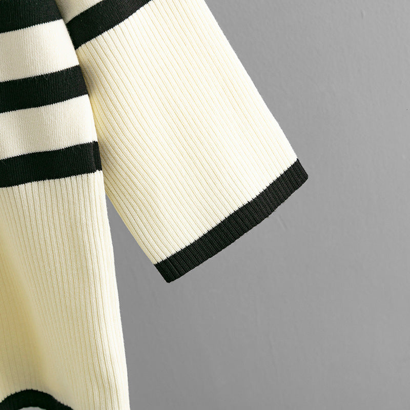 Striped Turtleneck Loose Design Pullover Sweater  Shop One Place