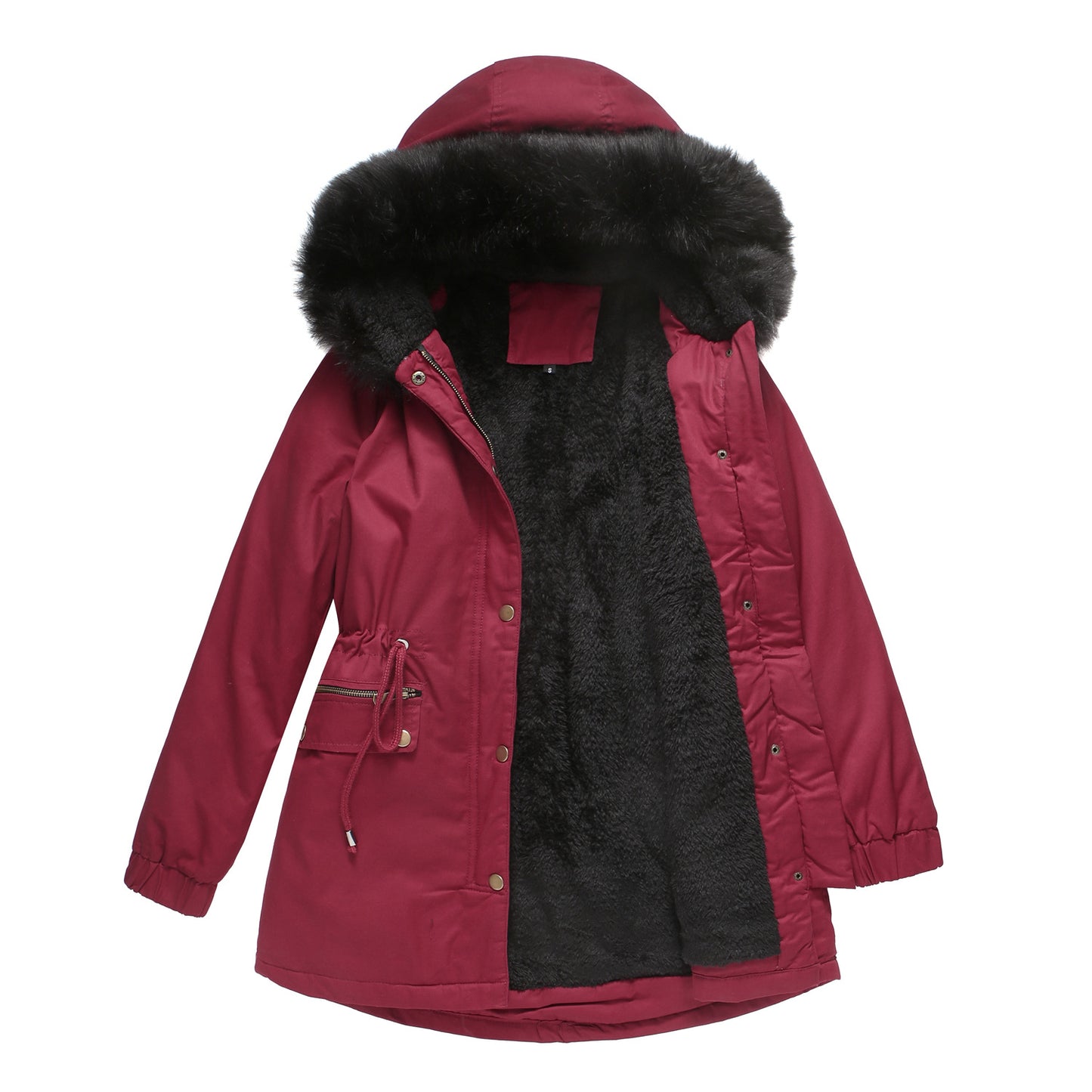 Women's Fleece-Lined Fur Collar Parka