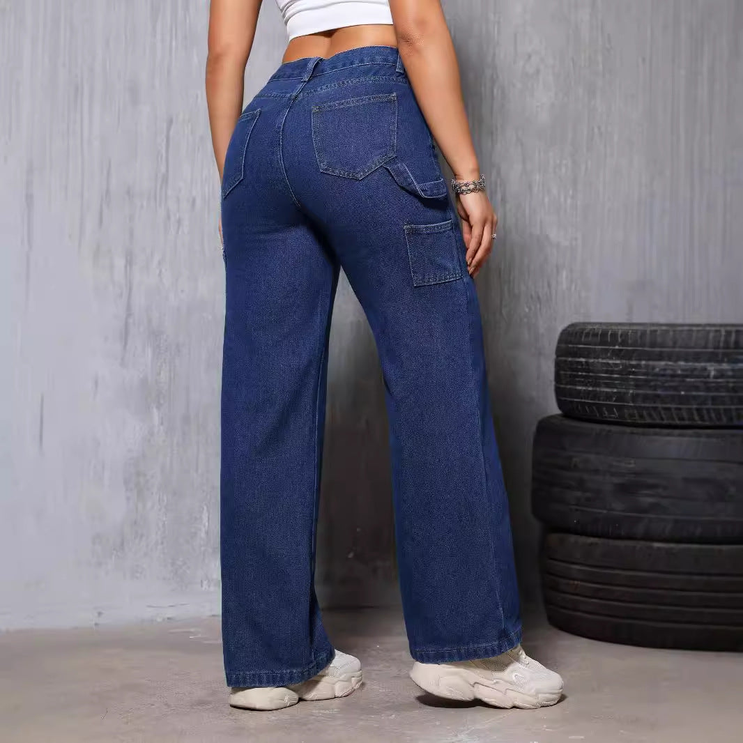 High Waist Retro Straight Jeans