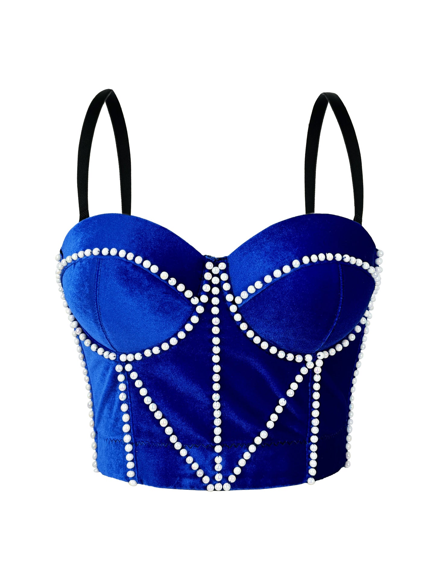 Autumn Winter Velvet Camisole Pearl Fine Velvet Short Boning Corset Bra Fashionable Warm Matching Tube Top Boning Corset Top  Shop One Place