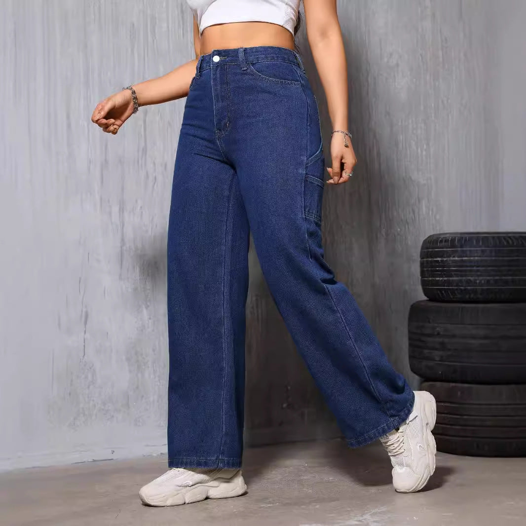 High Waist Retro Straight Jeans