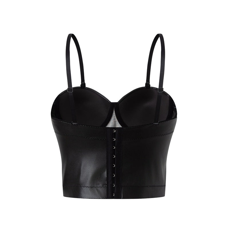 Women’s Faux Leather Corset – Sexy Push-Up Tube Top  Shop One Place