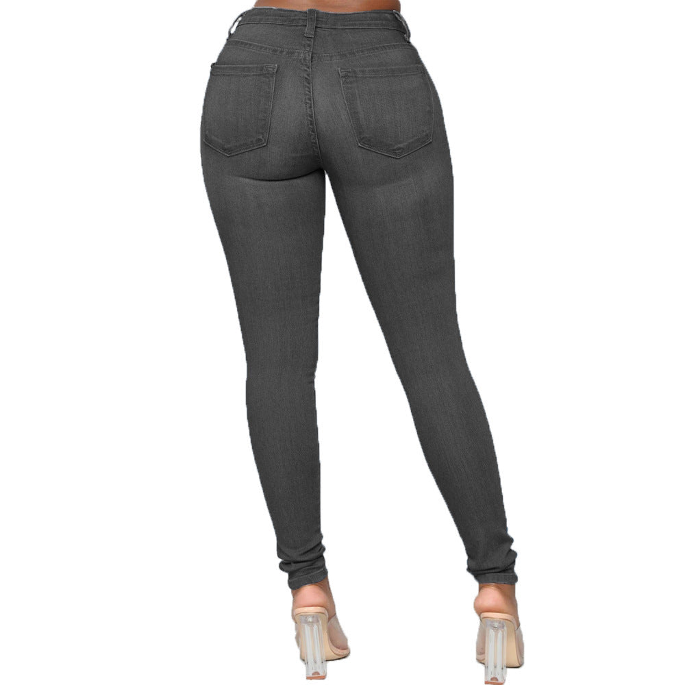 High Elastic Denim Jeans Plus Size  Shop One Place