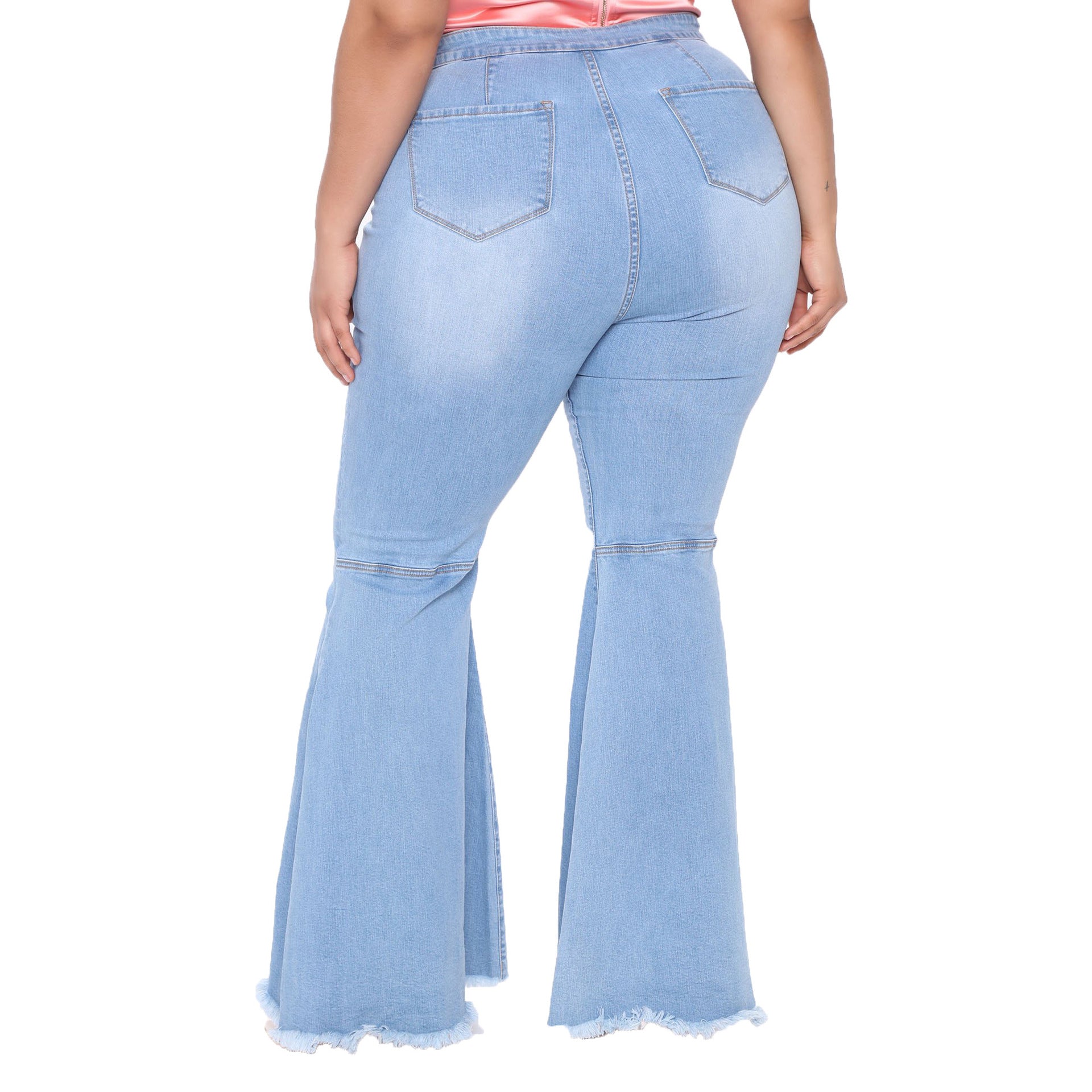 Plus Size Fashion Slim Wide Leg Flared Jeans  Shop One Place