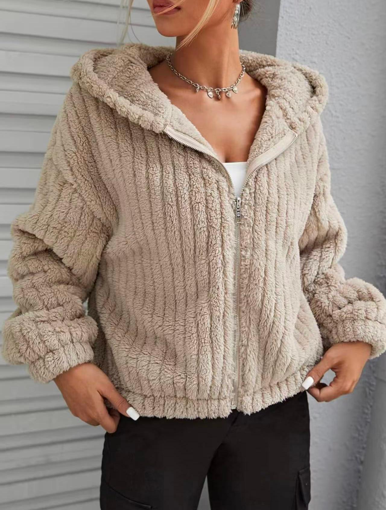 Plush Teddy Ear Zip Coat  Shop One Place