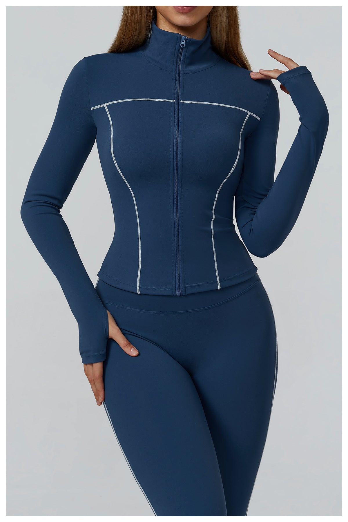Contrast Color Windproof Yoga Jacket