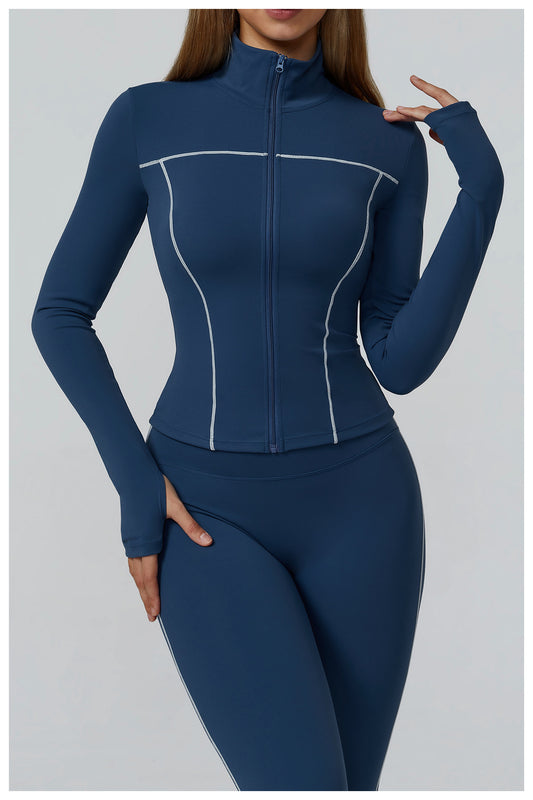 Contrast Color Windproof Yoga Jacket