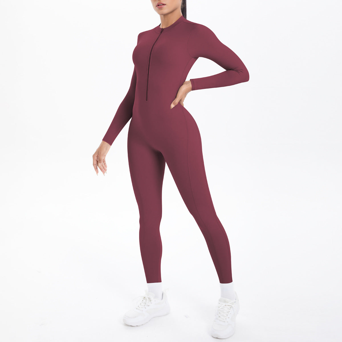 Long Sleeve Yoga Zipper One Piece  Shop One Place