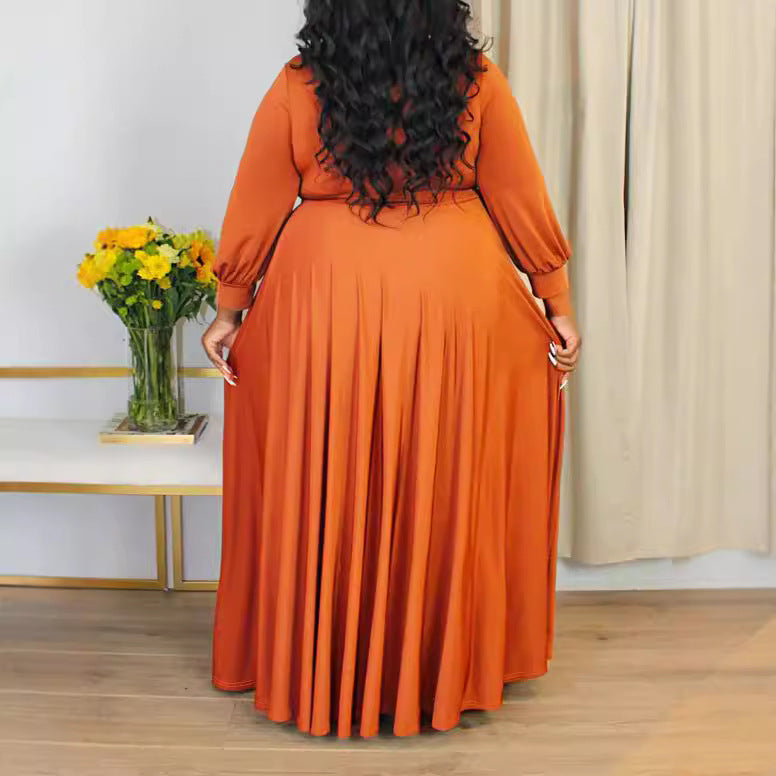 Plus Size Elegant Comfortable High Cost Performance V neck Dress