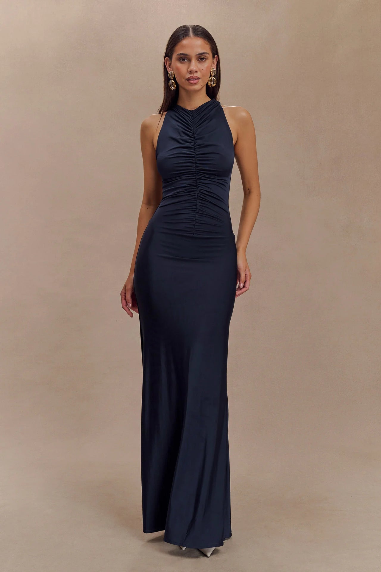 Sleeveless Pleated Solid Color Maxi Dress  Shop One Place
