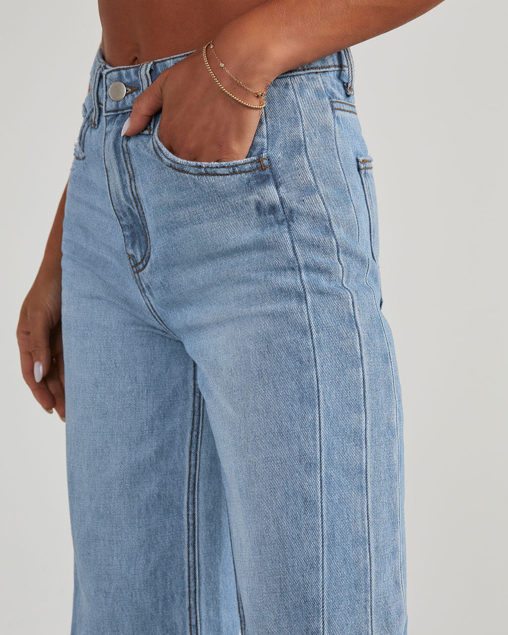 High Waist Comfort Fit Slimming Straight Wide Leg Jeans