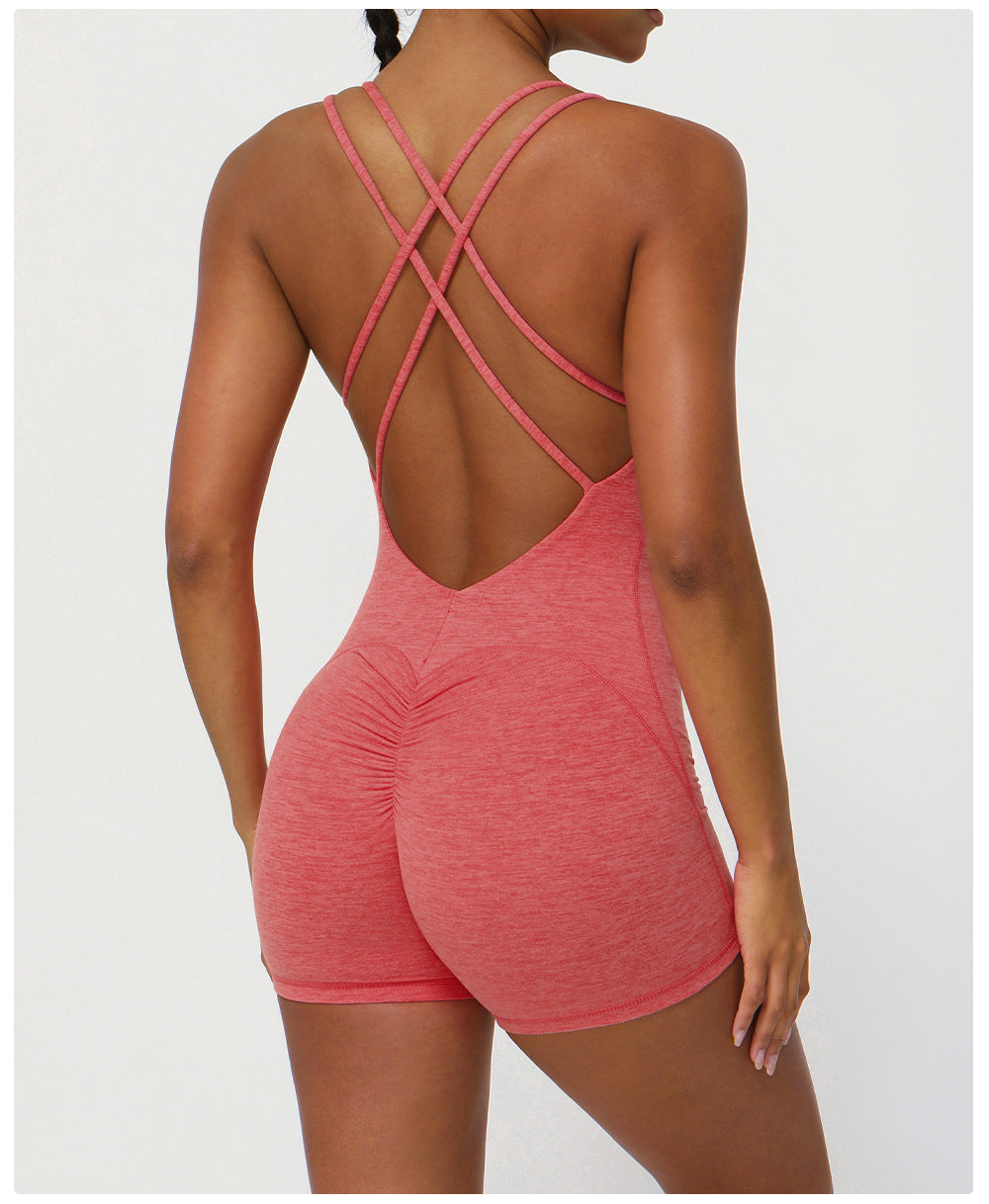 One Piece Cross Beauty Back Exercise Yoga Bodysuit