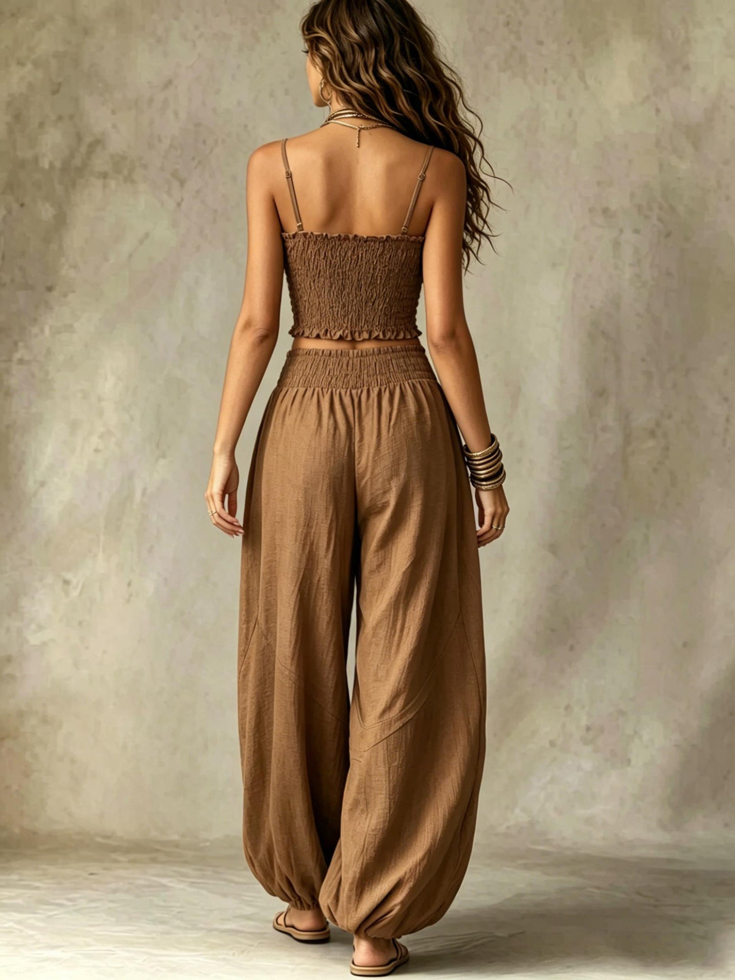 Elegant Short Tube Top Suspenders Bloomers Set Holiday Casual Two Piece Sets  Shop One Place