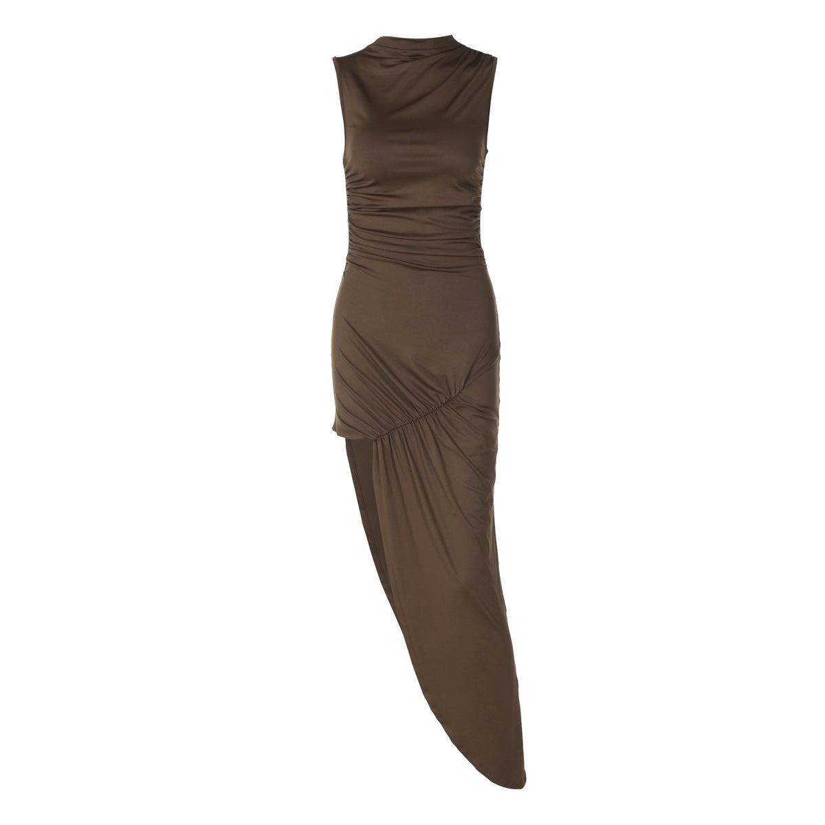 Summer Slim Fit Pleated Sheath Side Slit Sleeveless Dress  Shop One Place