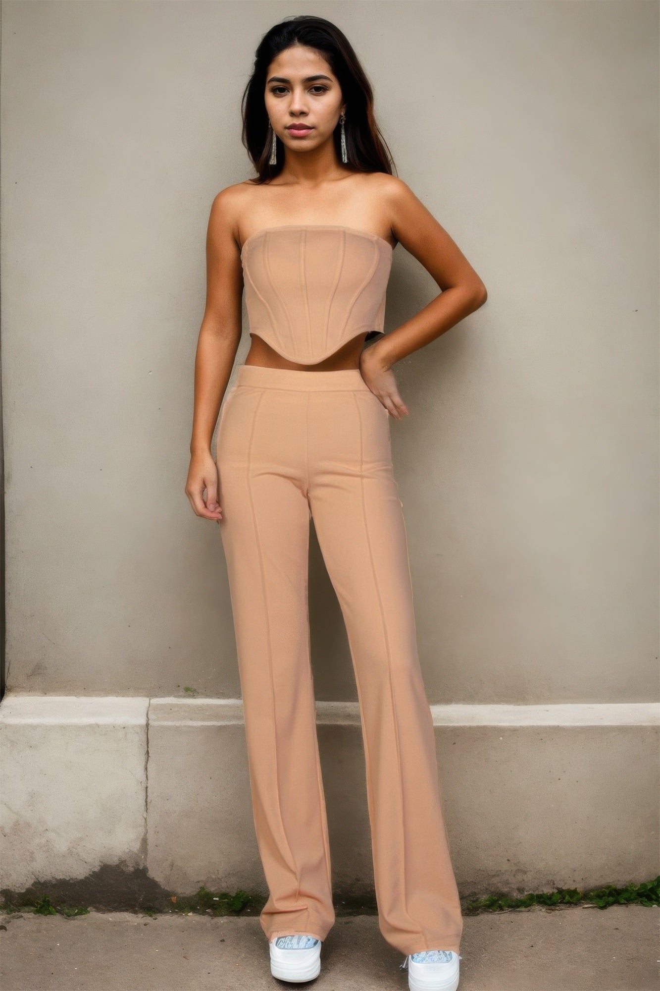 Strapless Corset Top & Flare Pants Set  Shop One Place
