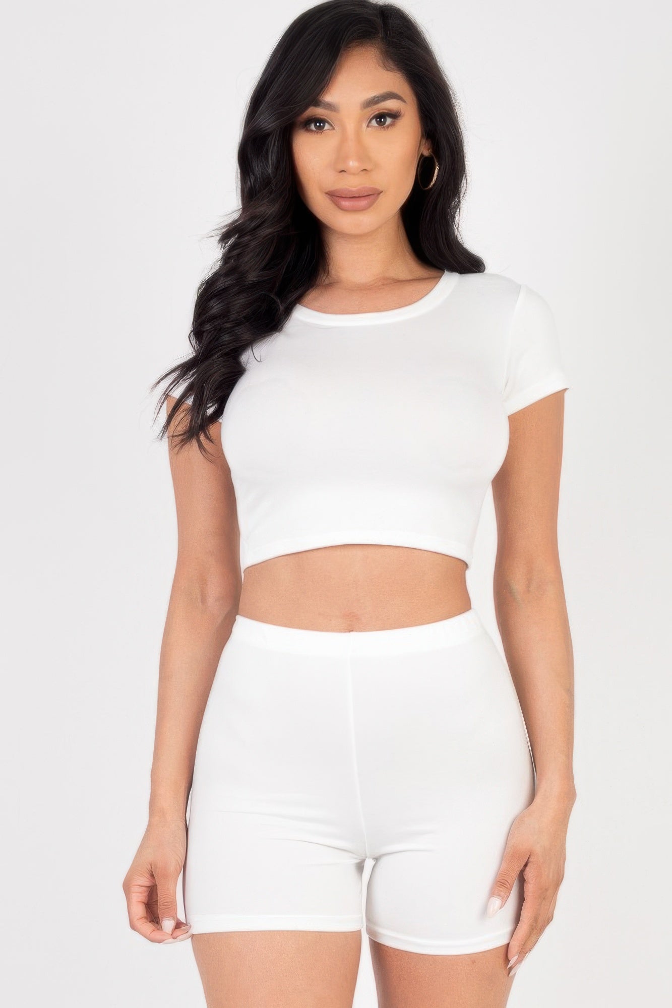 Short Sleeve Crop Top & Shorts Set  Shop One Place