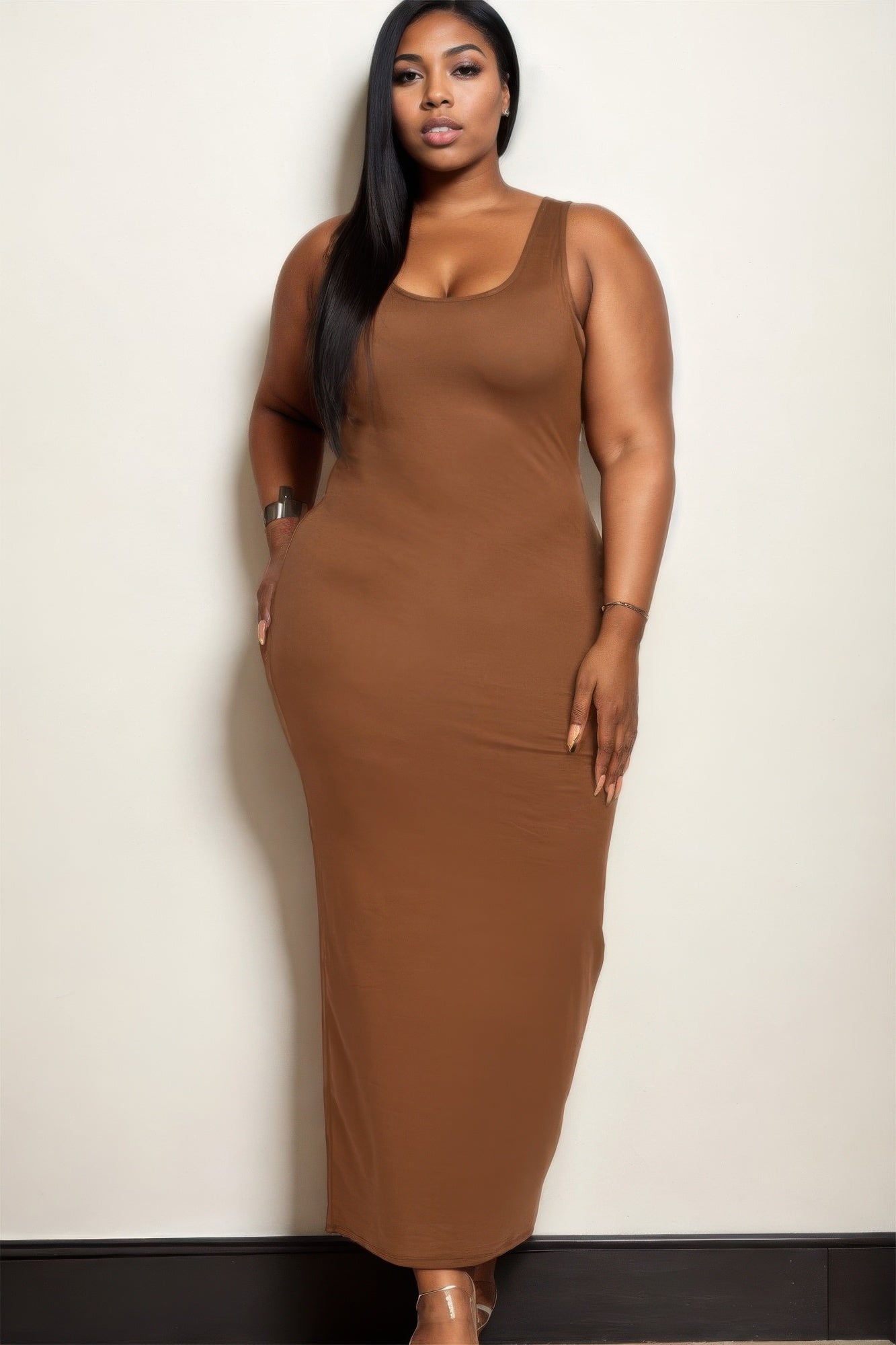 Plus Size Solid Basic Maxi Dress  Shop One Place