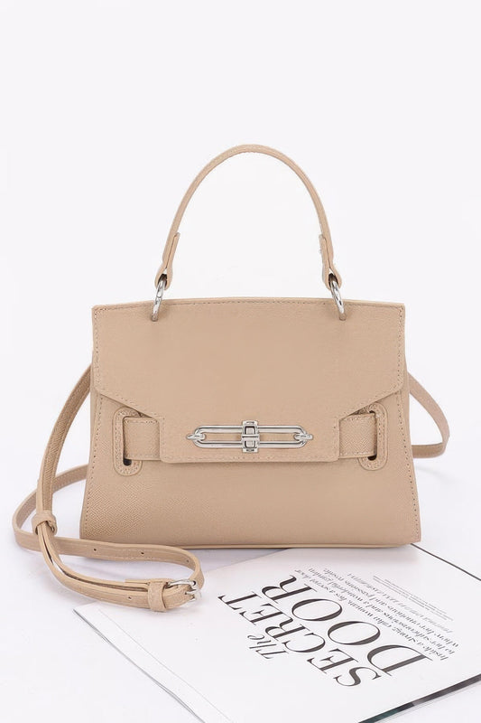 Faux Leather Top Handle Flap Bag  Shop One Place