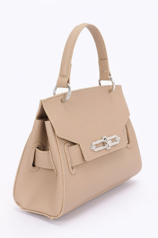 Faux Leather Top Handle Flap Bag  Shop One Place