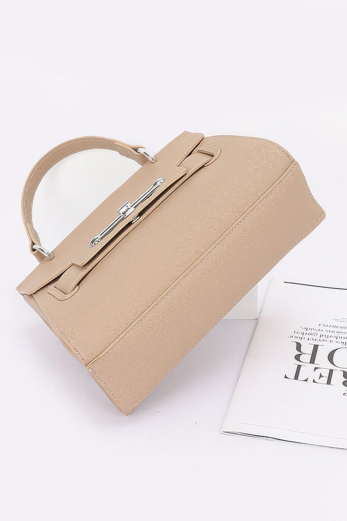 Faux Leather Top Handle Flap Bag  Shop One Place