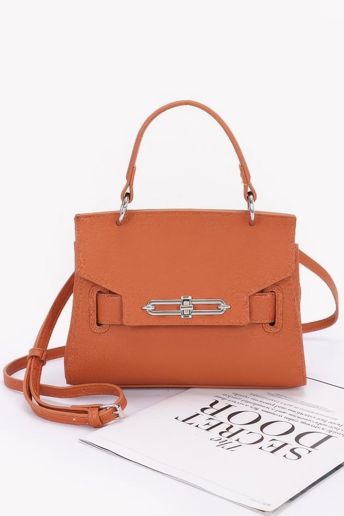 Faux Leather Top Handle Flap Bag  Shop One Place