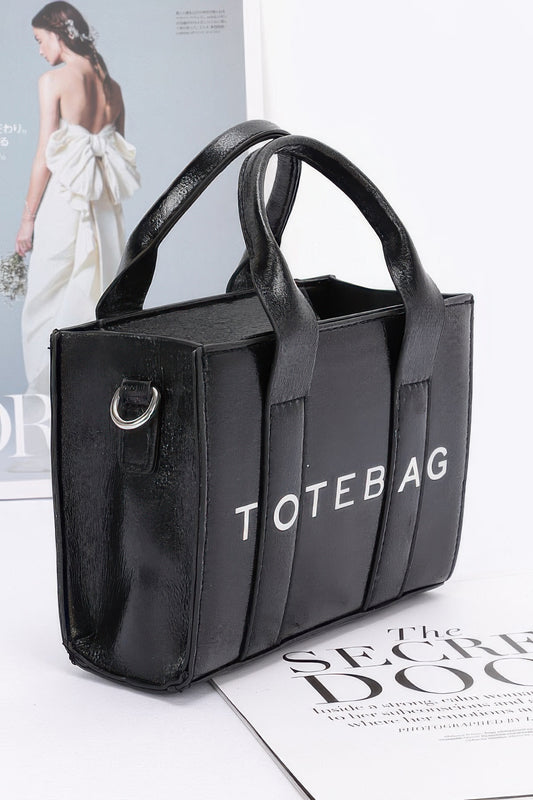Metallic Faux Leather Tote Bag  Shop One Place