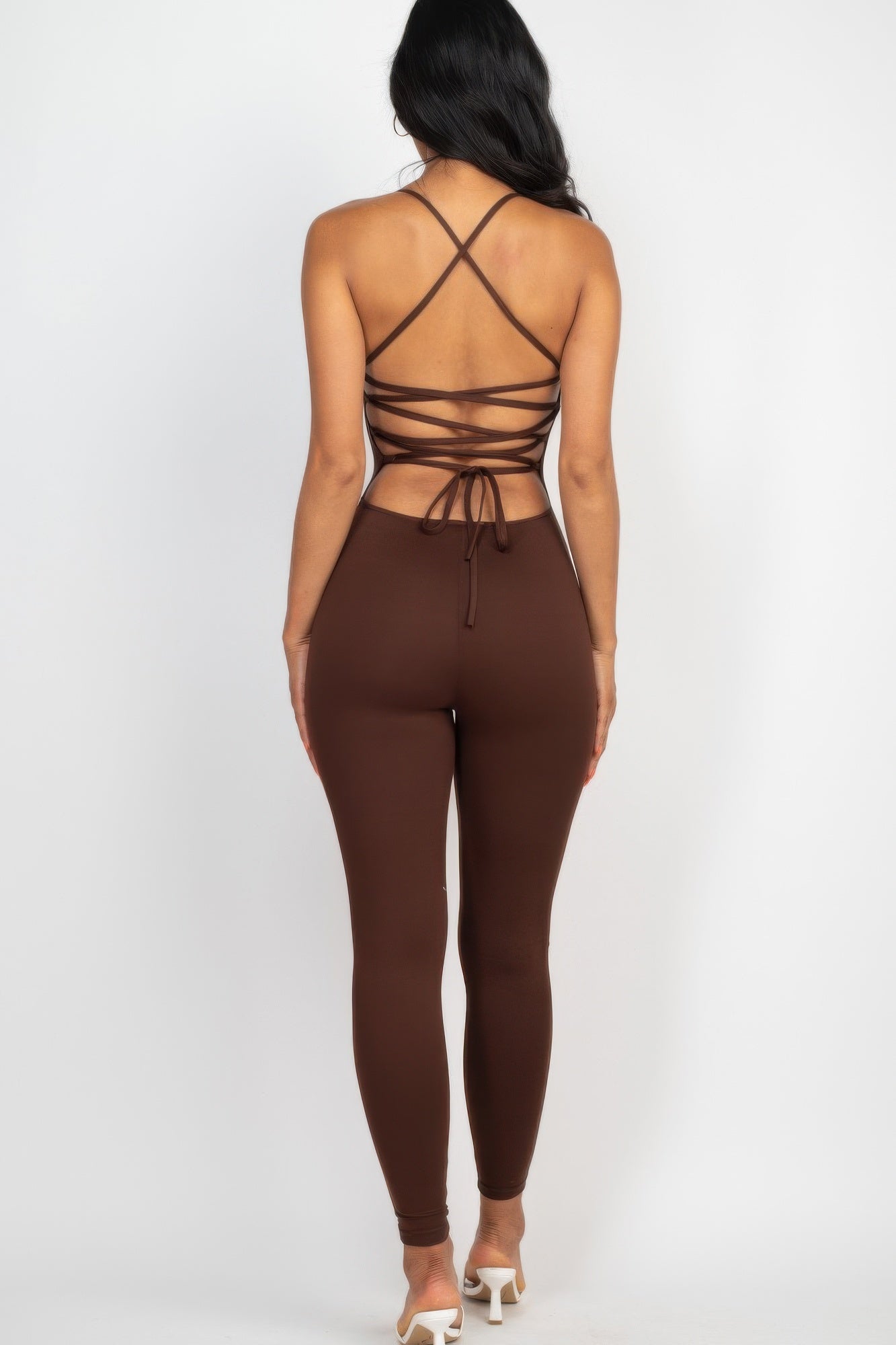 Criss-cross Open Back Bodycon Jumpsuit  Shop One Place
