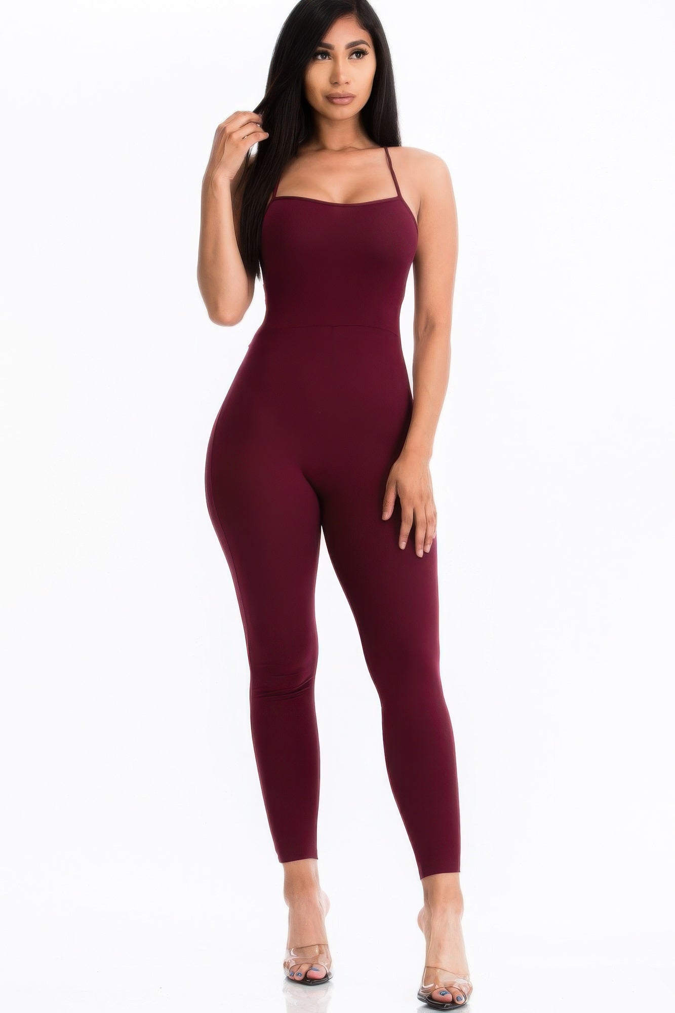 Criss-cross Open Back Bodycon Jumpsuit  Shop One Place