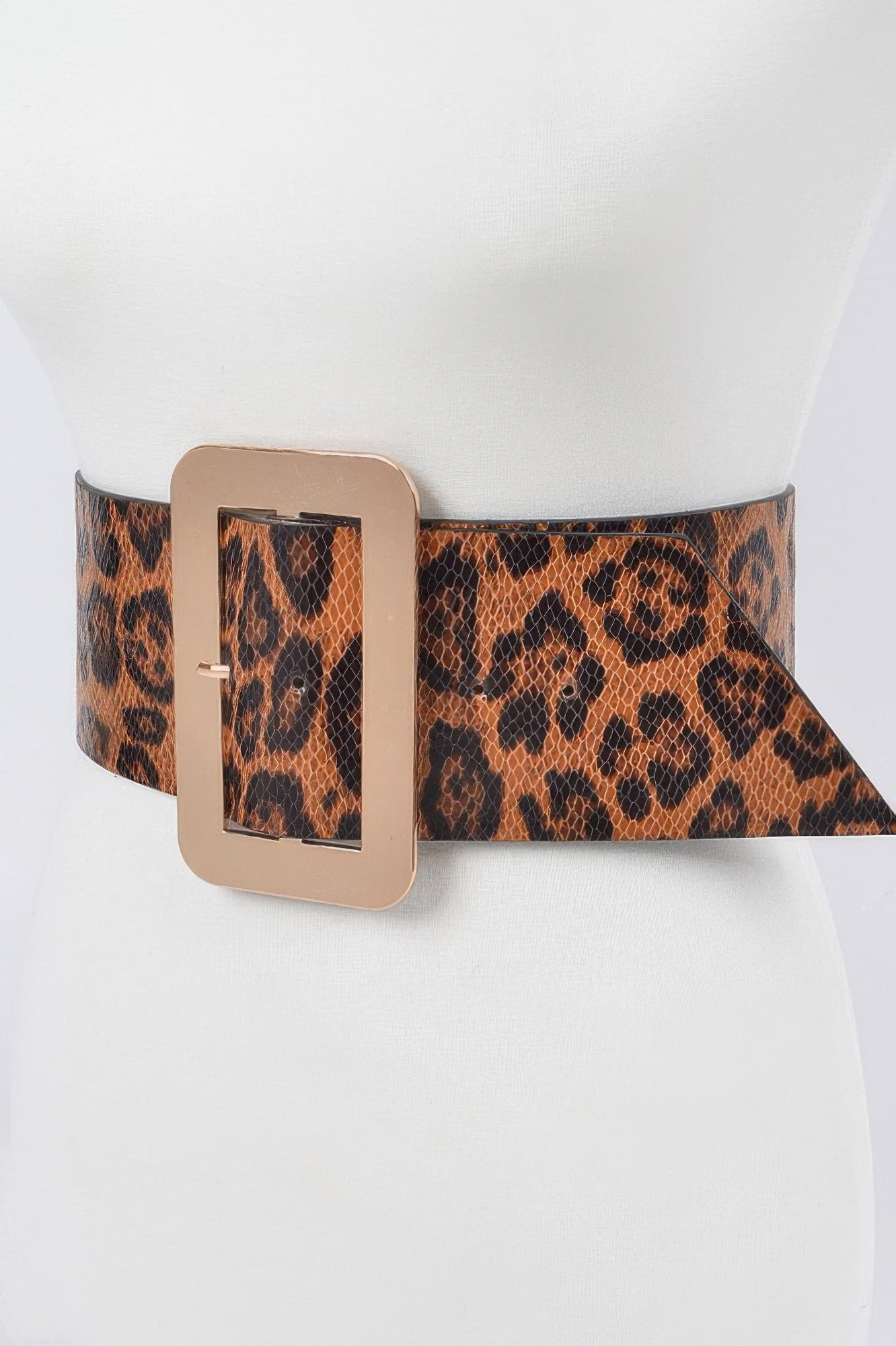Simple Buckle Faux Leo Plus Size Belt  Shop One Place