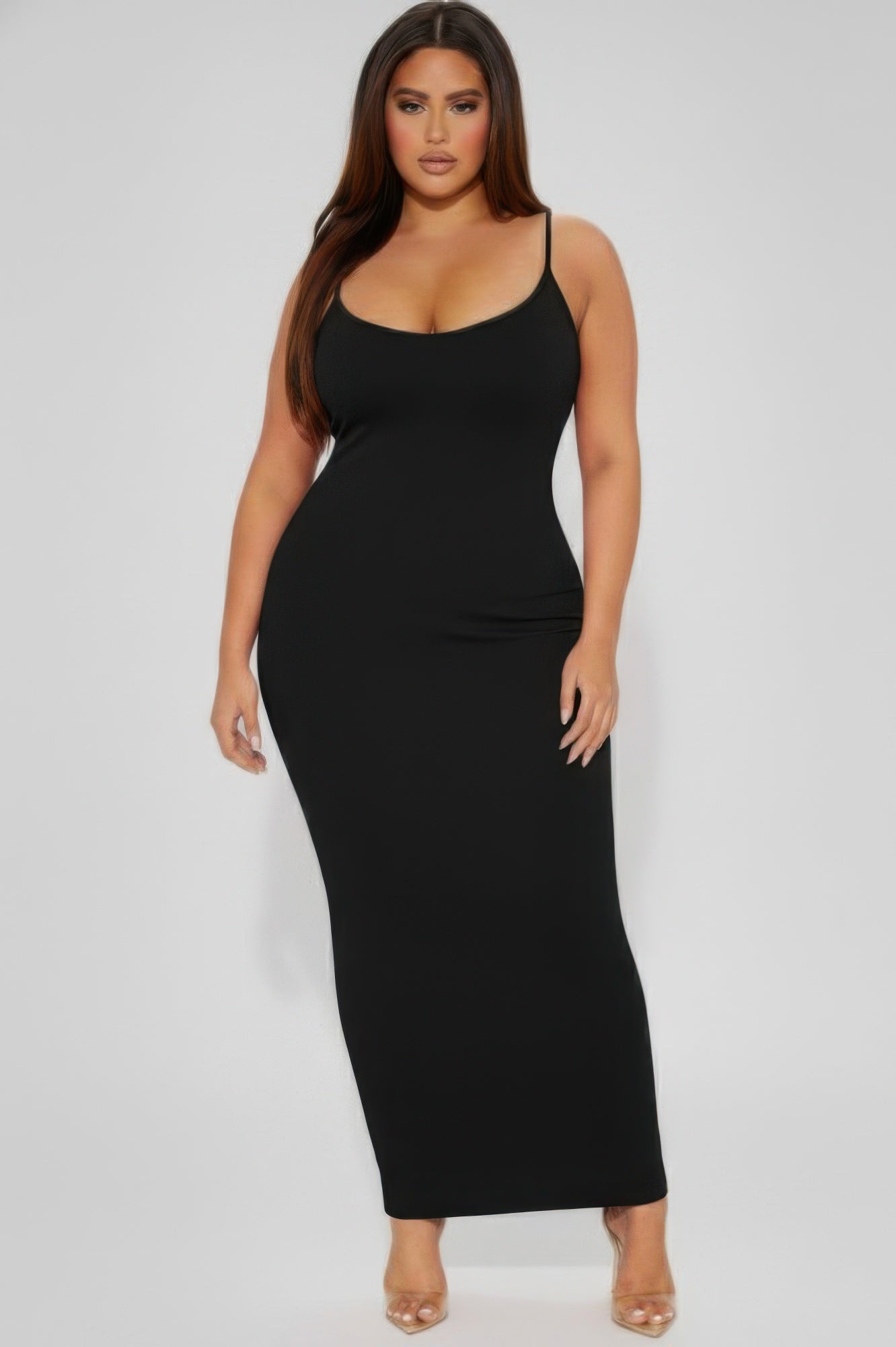 Plus Ribbed Mermaaid Hem Cami Dress  Shop One Place