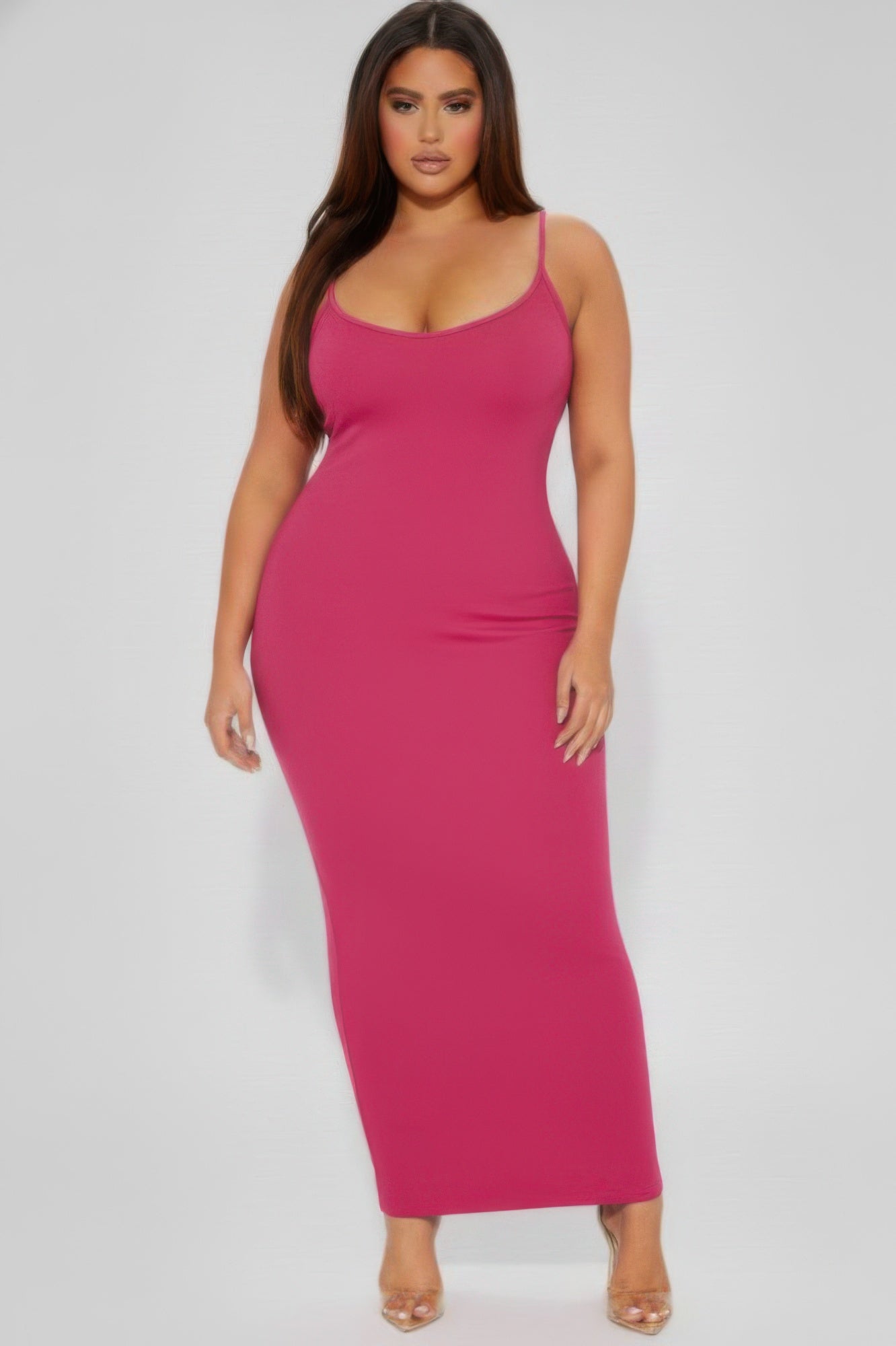 Plus Ribbed Mermaaid Hem Cami Dress  Shop One Place