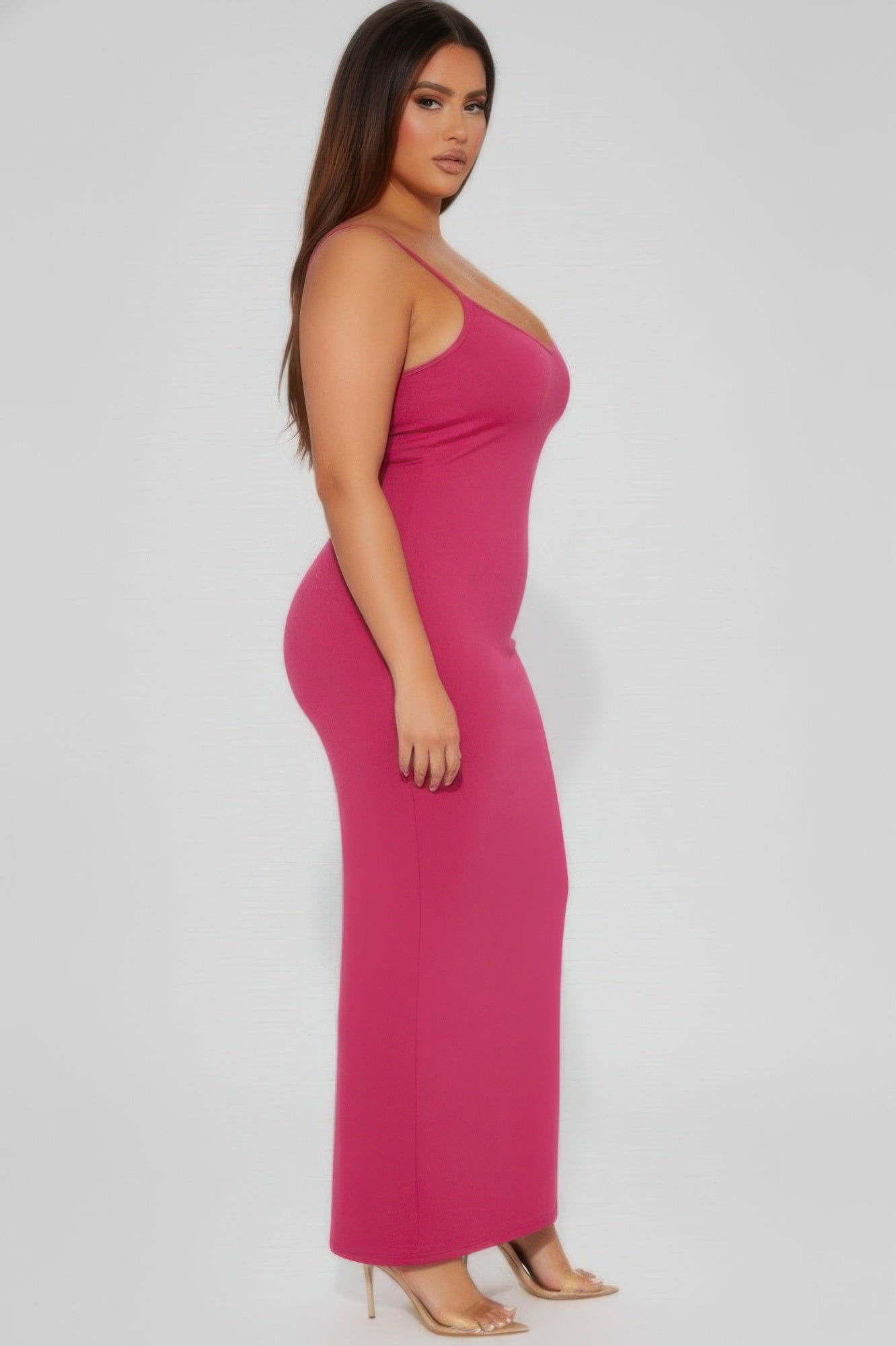 Plus Ribbed Mermaaid Hem Cami Dress  Shop One Place