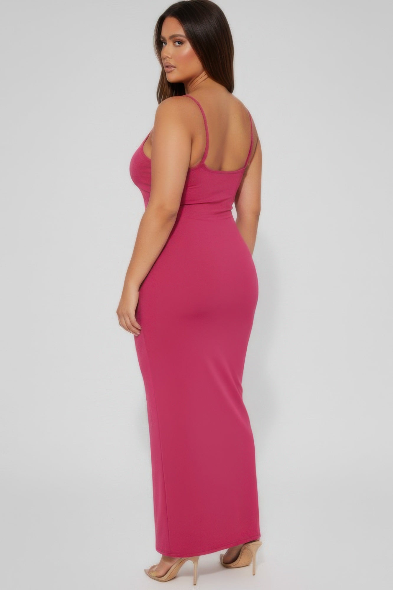 Plus Ribbed Mermaaid Hem Cami Dress  Shop One Place