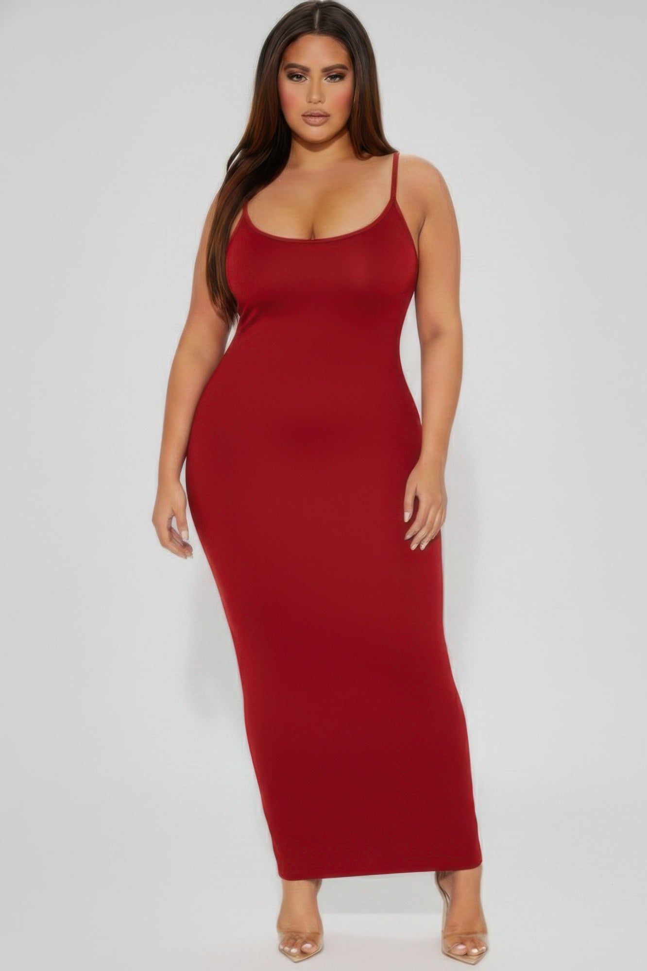 Plus Ribbed Mermaaid Hem Cami Dress  Shop One Place