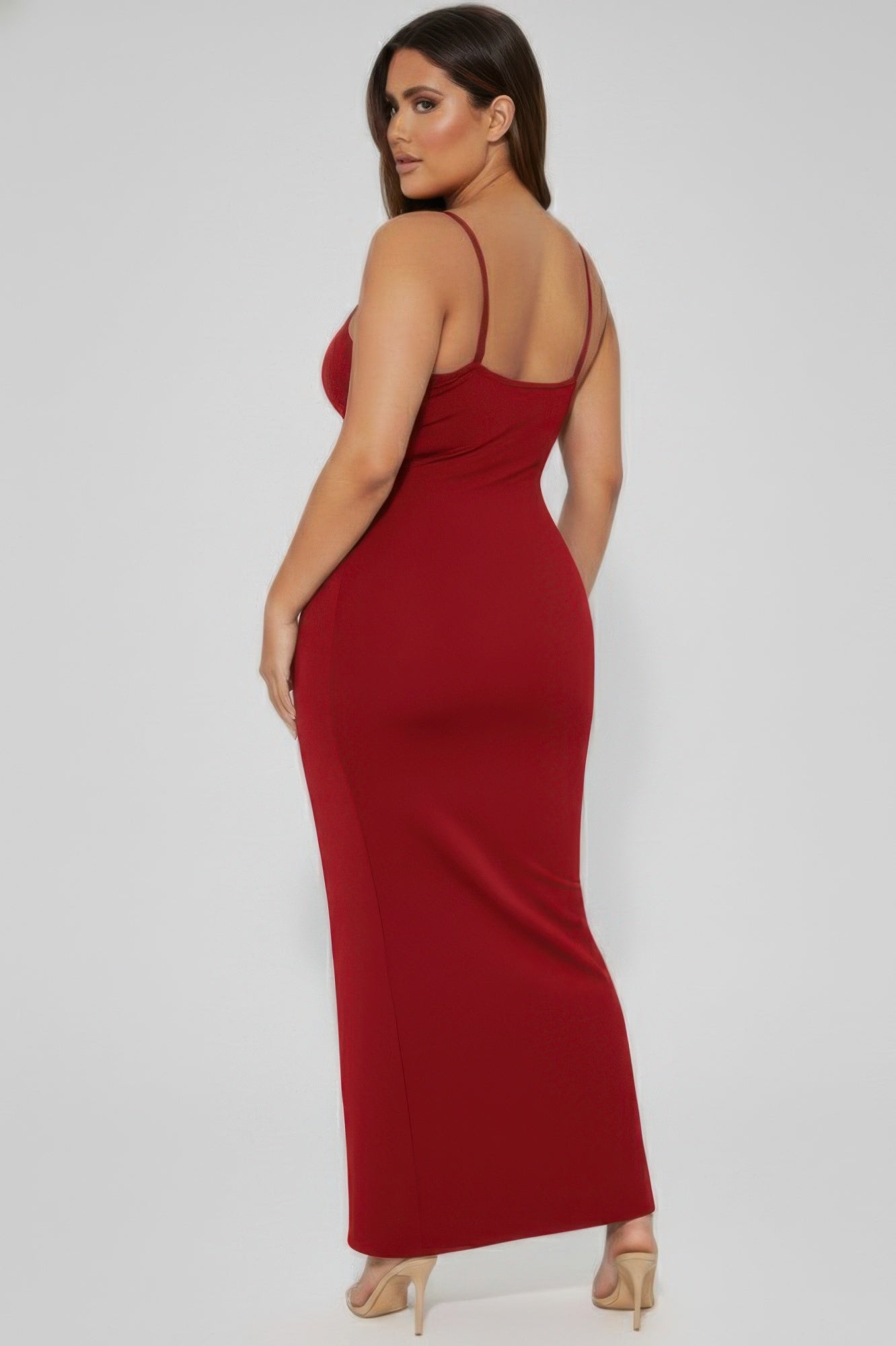 Plus Ribbed Mermaaid Hem Cami Dress  Shop One Place