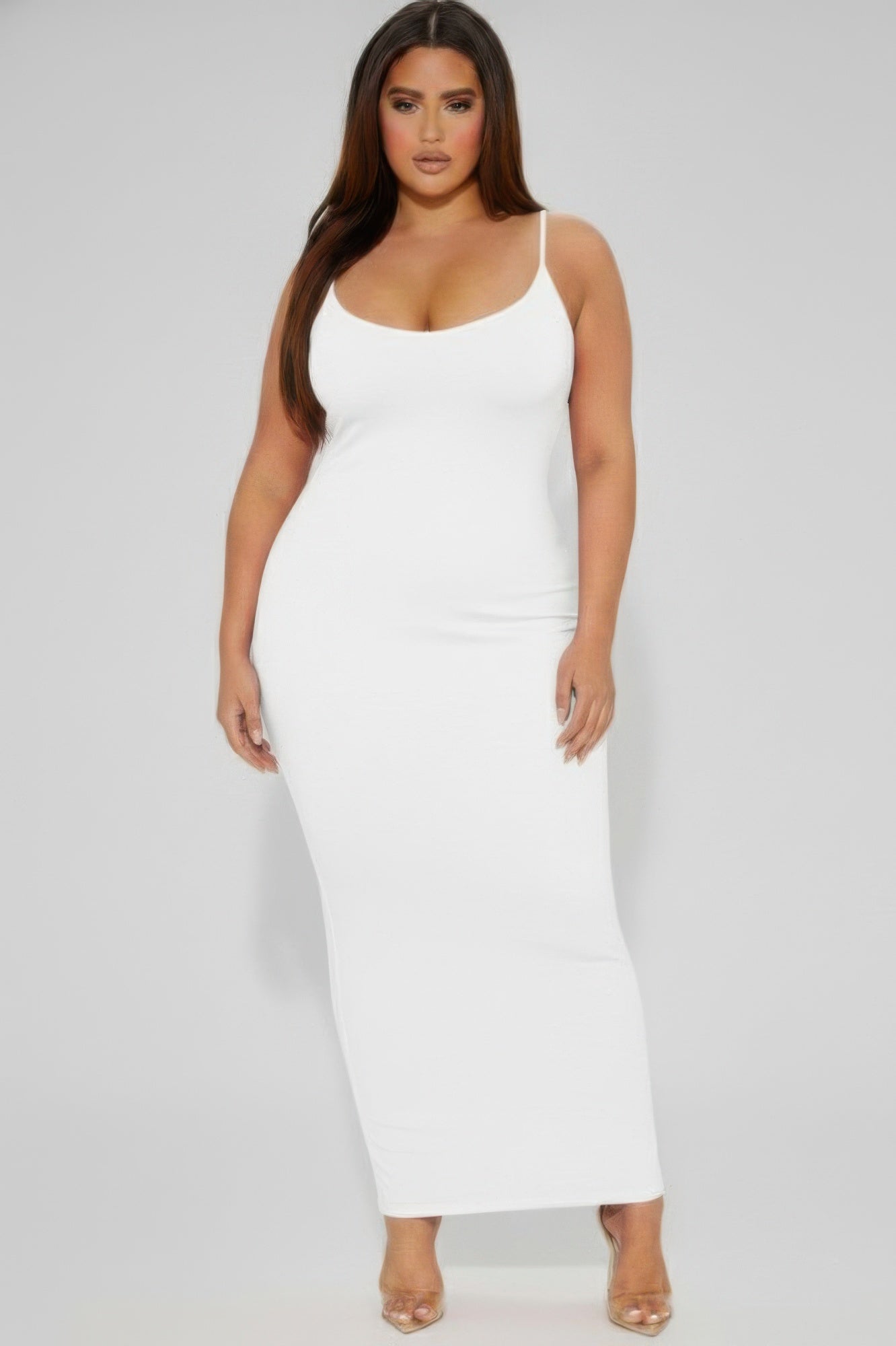 Plus Ribbed Mermaaid Hem Cami Dress  Shop One Place