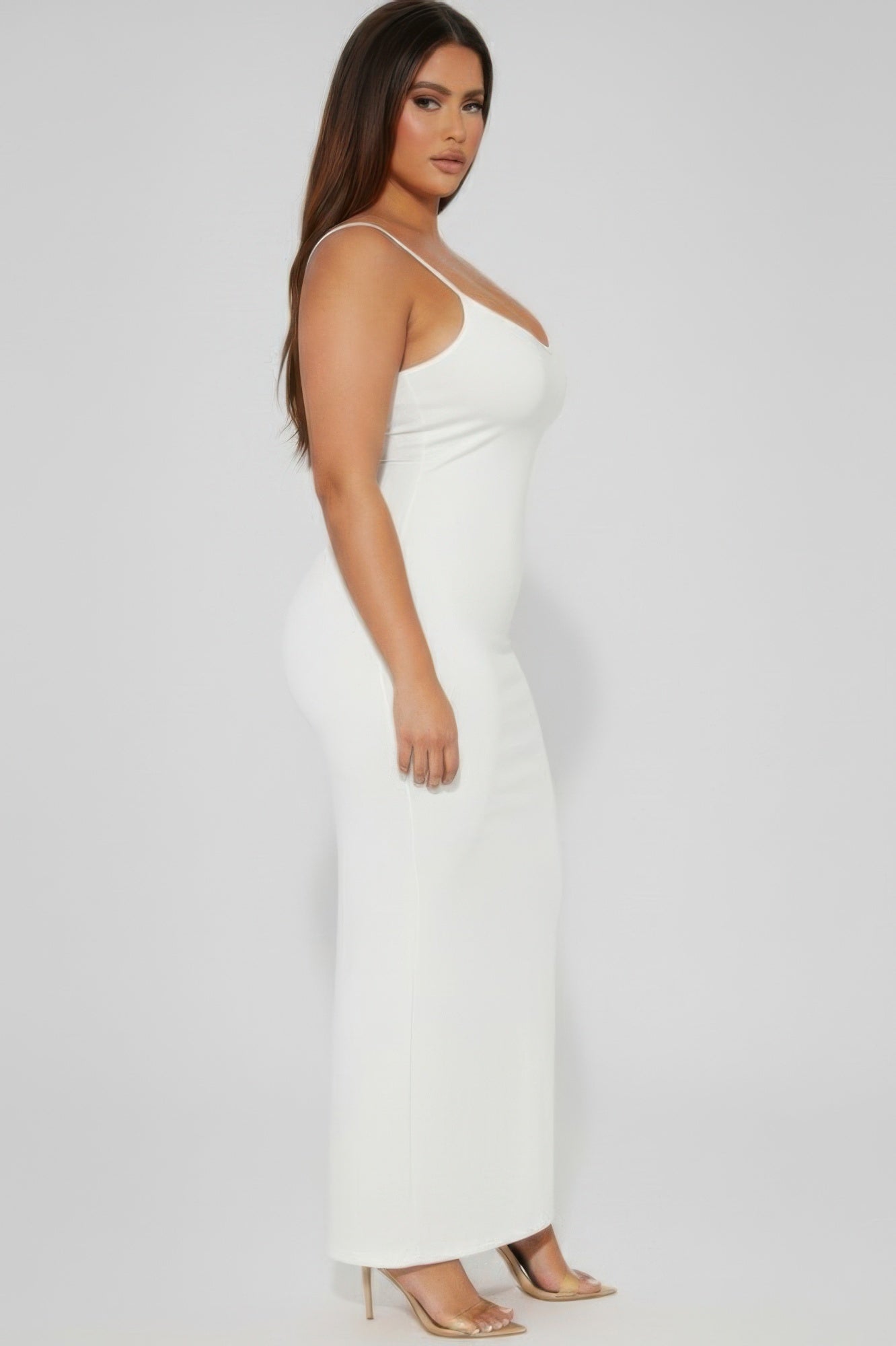 Plus Ribbed Mermaaid Hem Cami Dress  Shop One Place