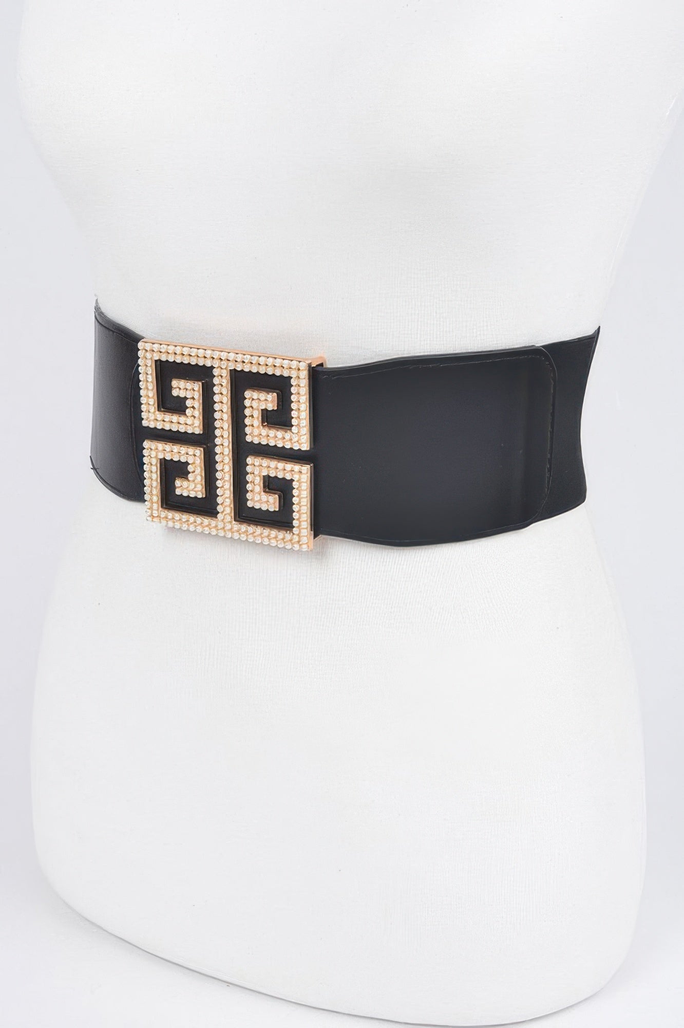 Faux Pearl Buckle Stretch Belt  Shop One Place