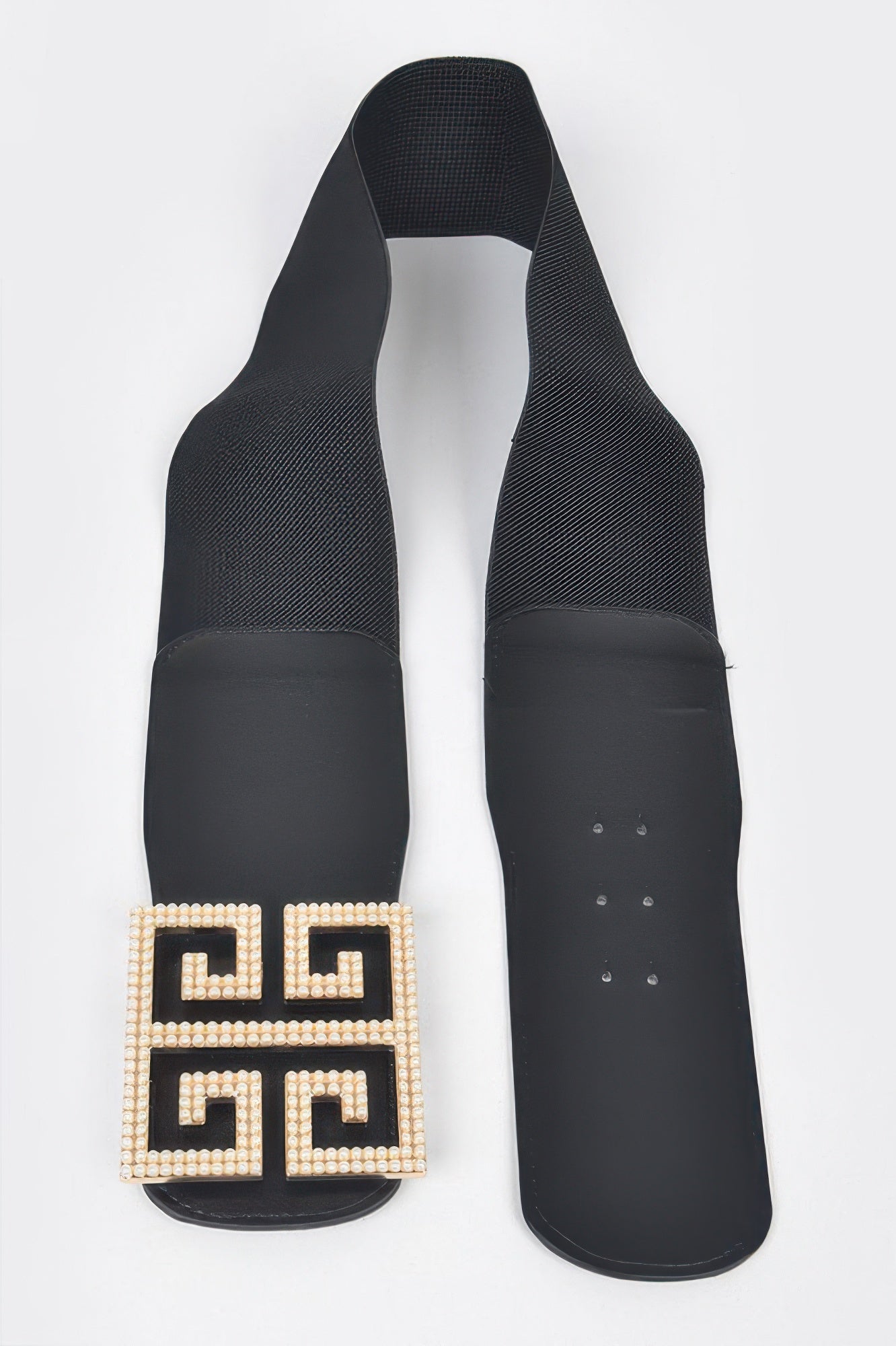 Faux Pearl Buckle Stretch Belt  Shop One Place