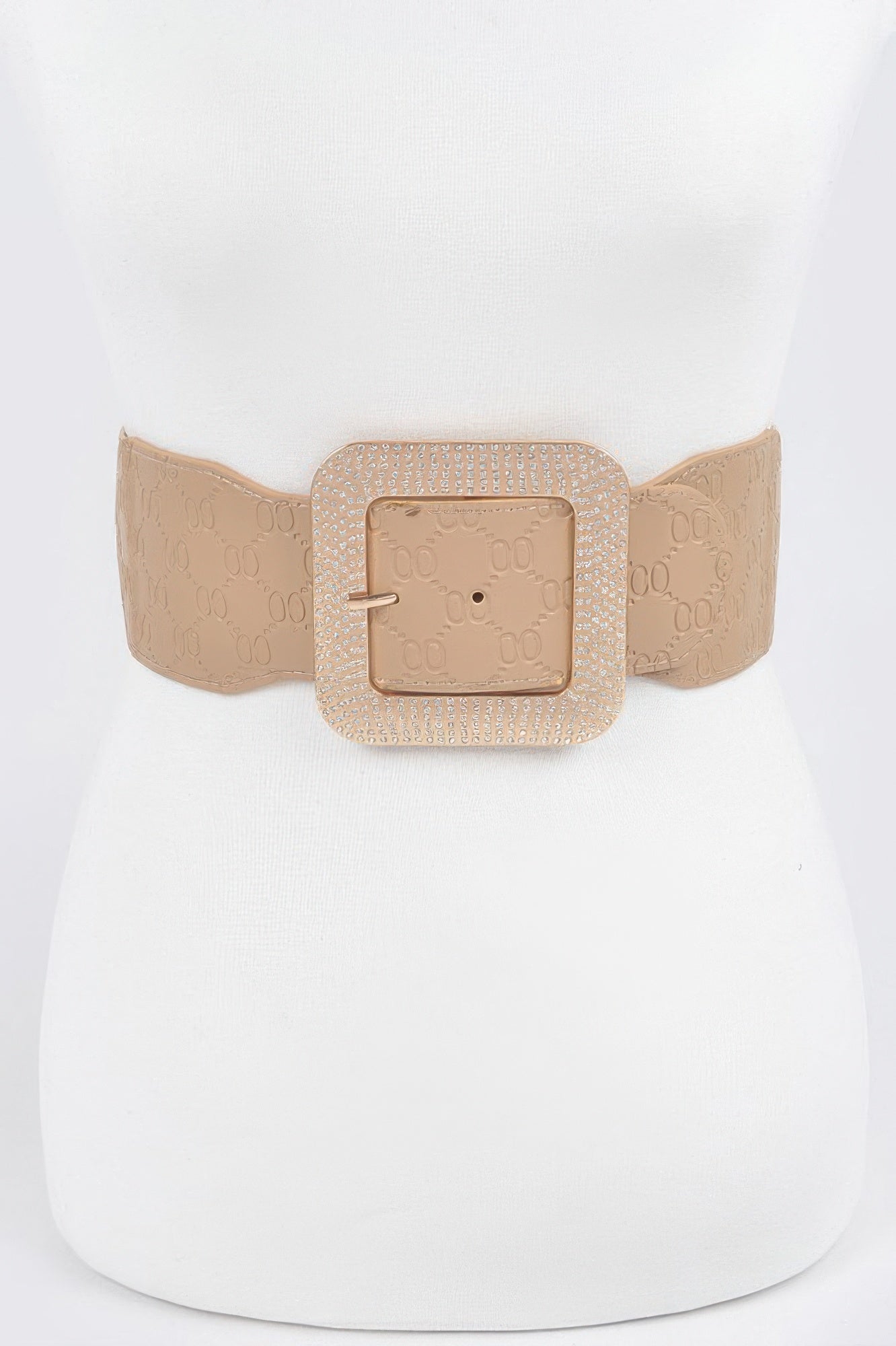 Big Rhinestone Buckle Embossed Plus Size Belt  Shop One Place