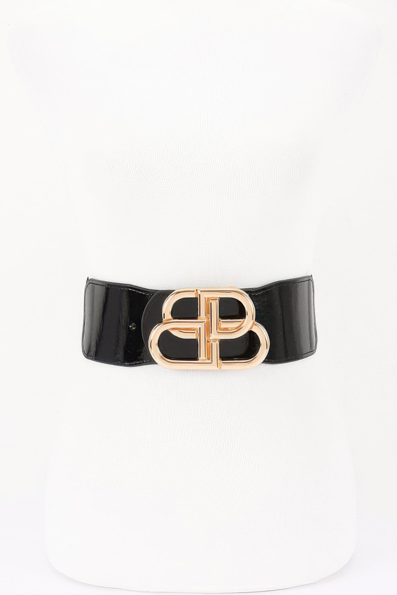 Vegan Leather Metal Buckle Elastic Plus Size Belt  Shop One Place