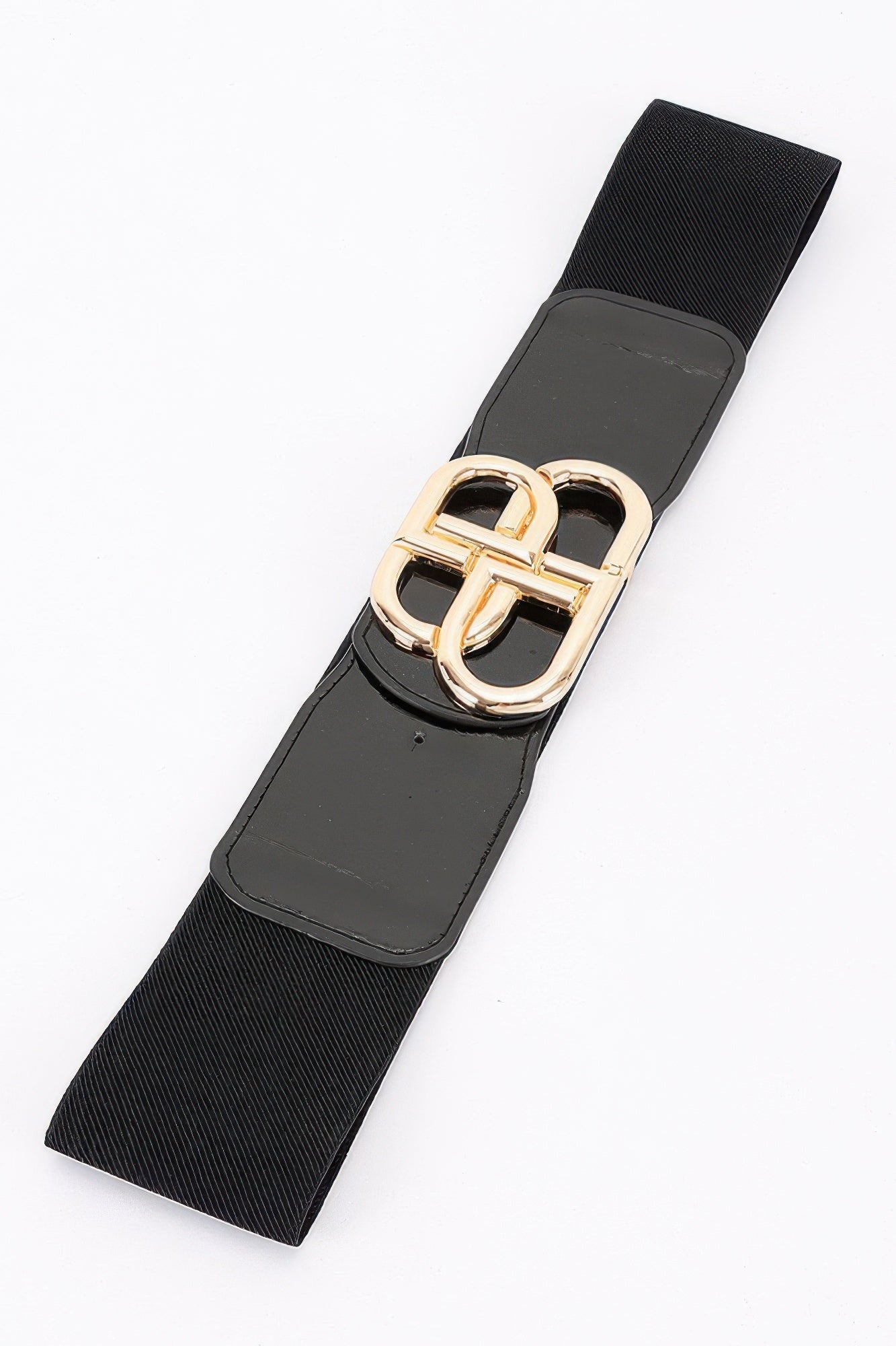 Vegan Leather Metal Buckle Elastic Plus Size Belt  Shop One Place