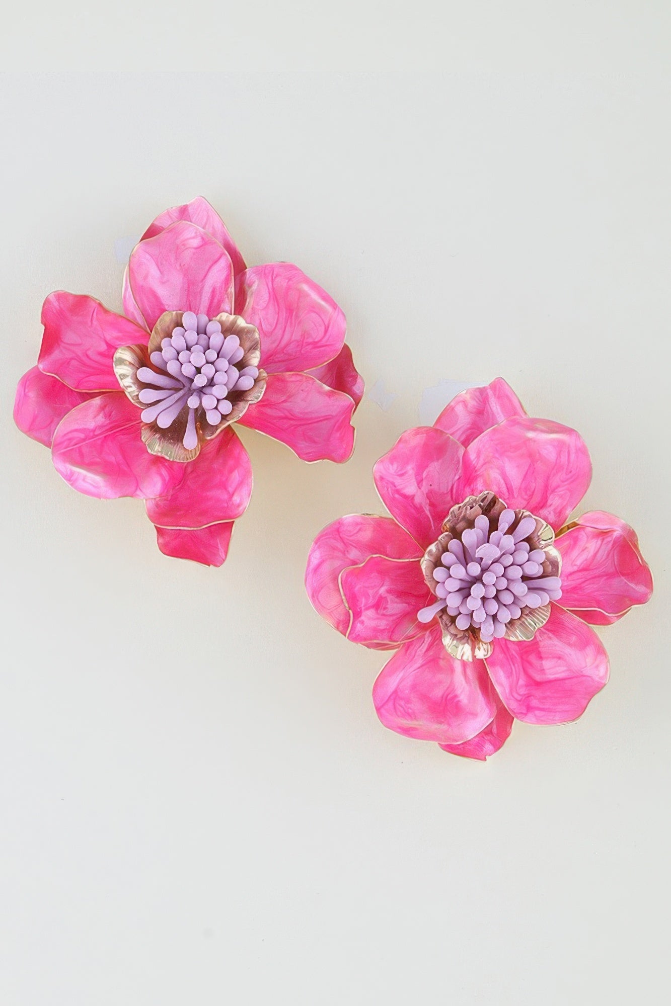Marble Stone Blossom Flower Earrings  Shop One Place