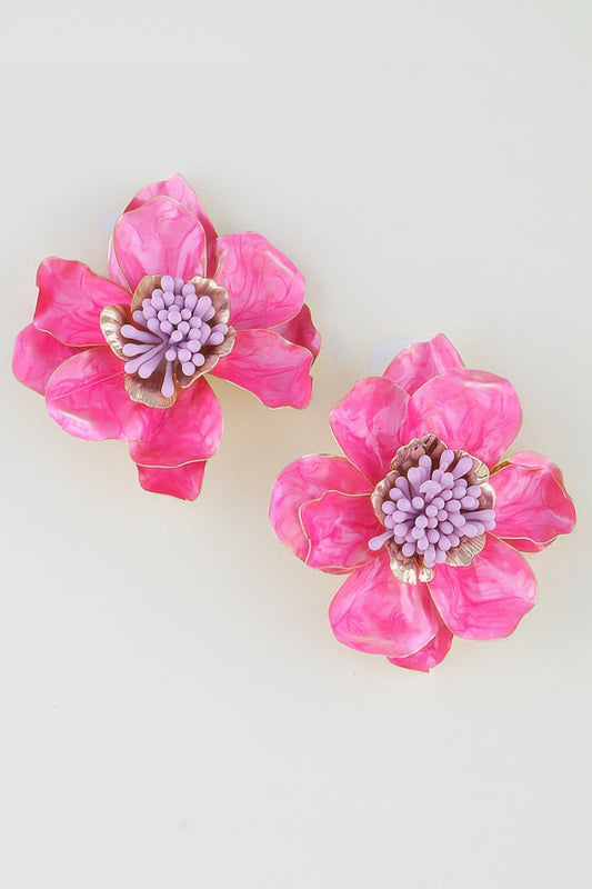 Marble Stone Blossom Flower Earrings  Shop One Place
