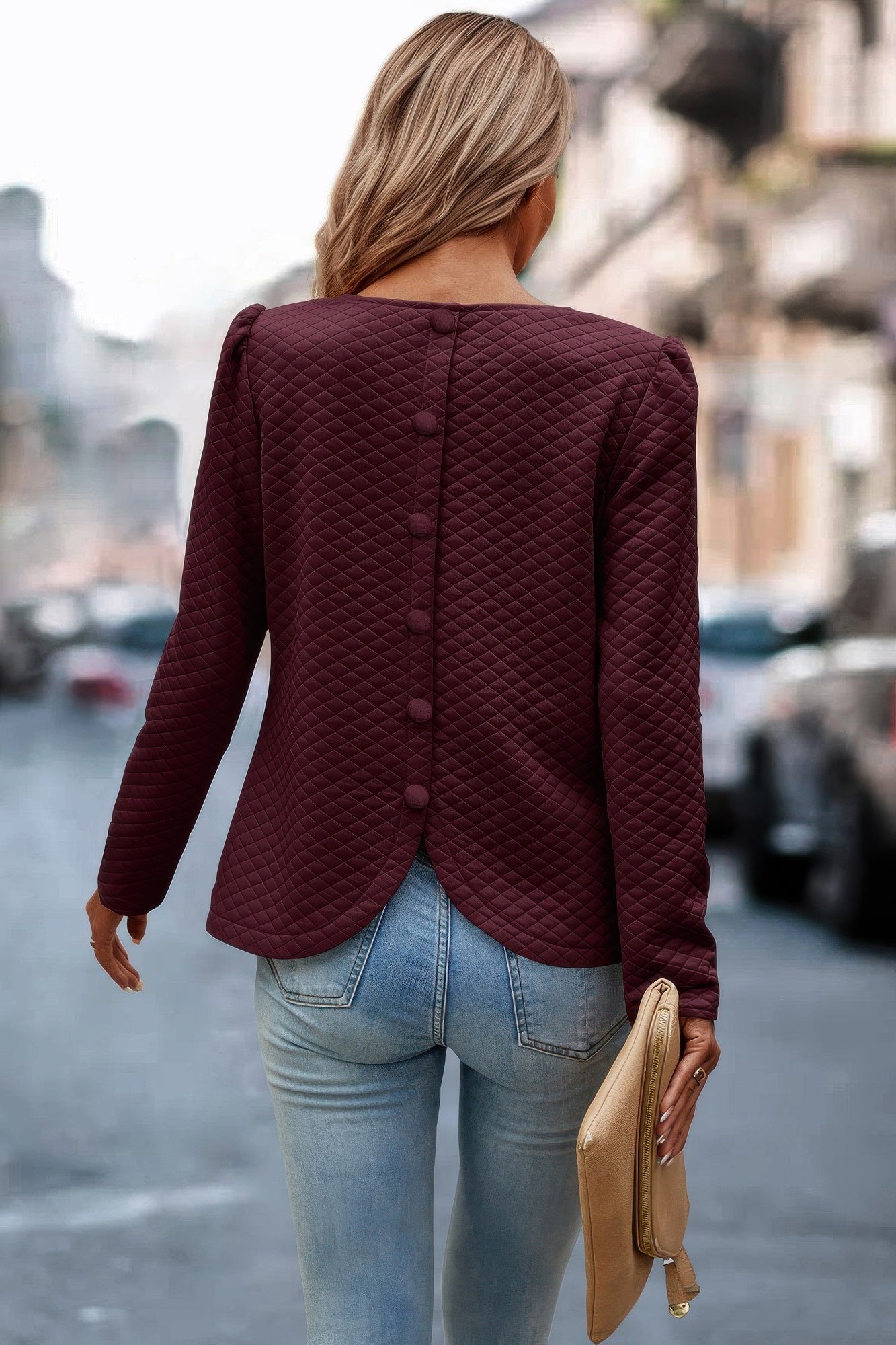 Back Ruffled Detail Crewneck Ruffle Pullover  Shop One Place